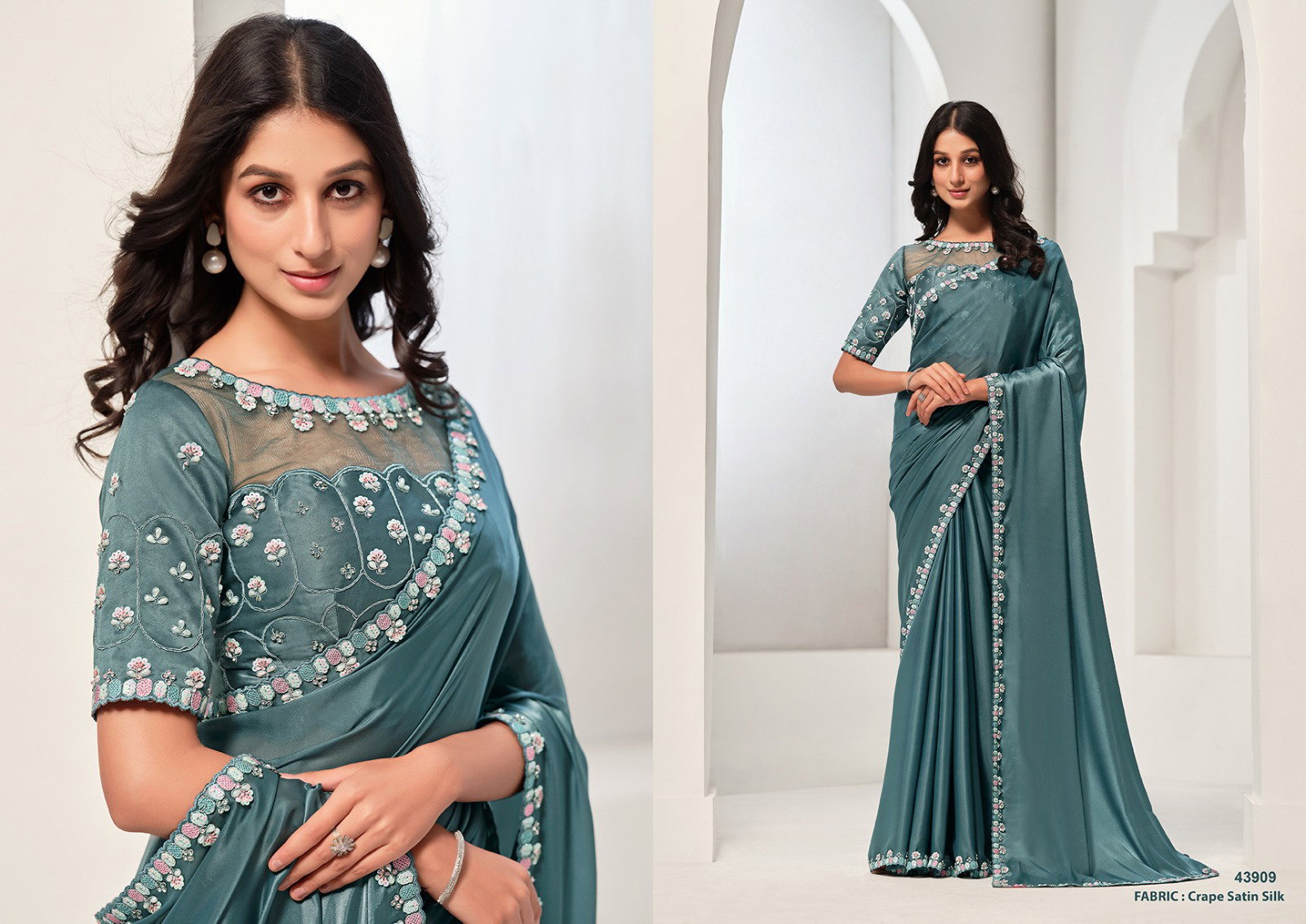 Mahotsav Norita Saanjh 43909 Crepe Satin Silk Traditional Wear Saree