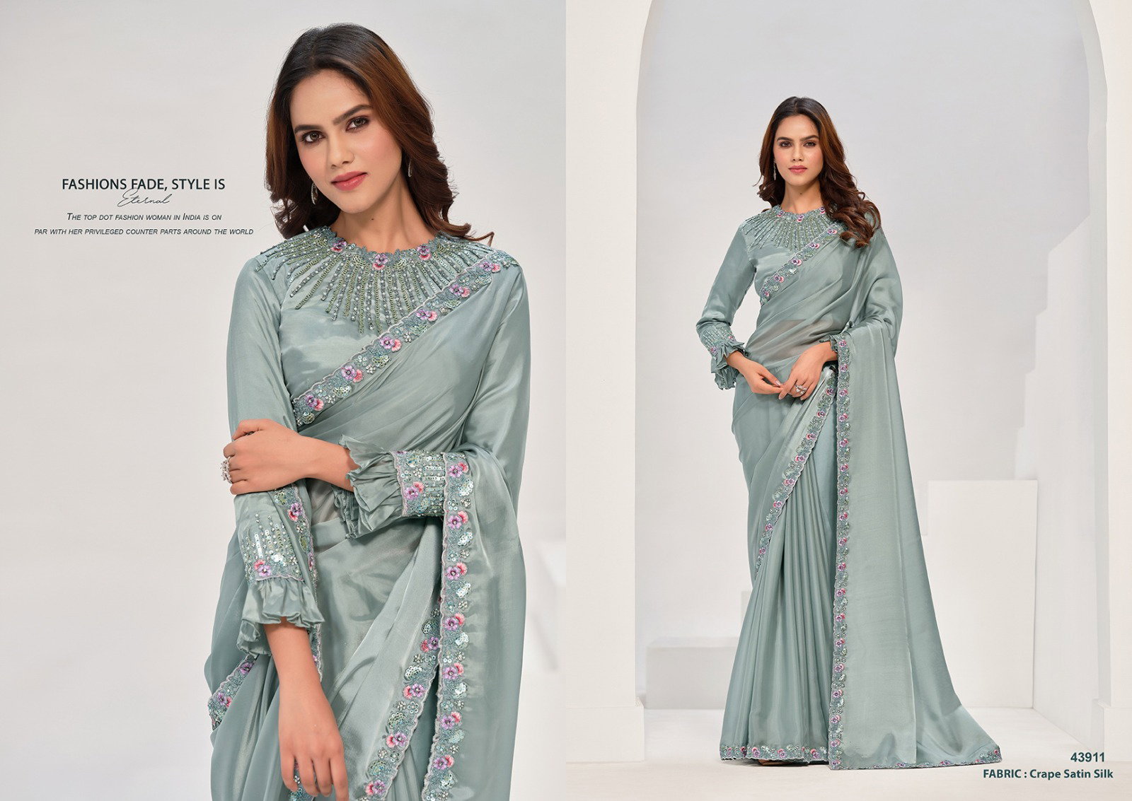 Mahotsav Norita Saanjh 43911 Crepe Satin Silk Party Wear Saree