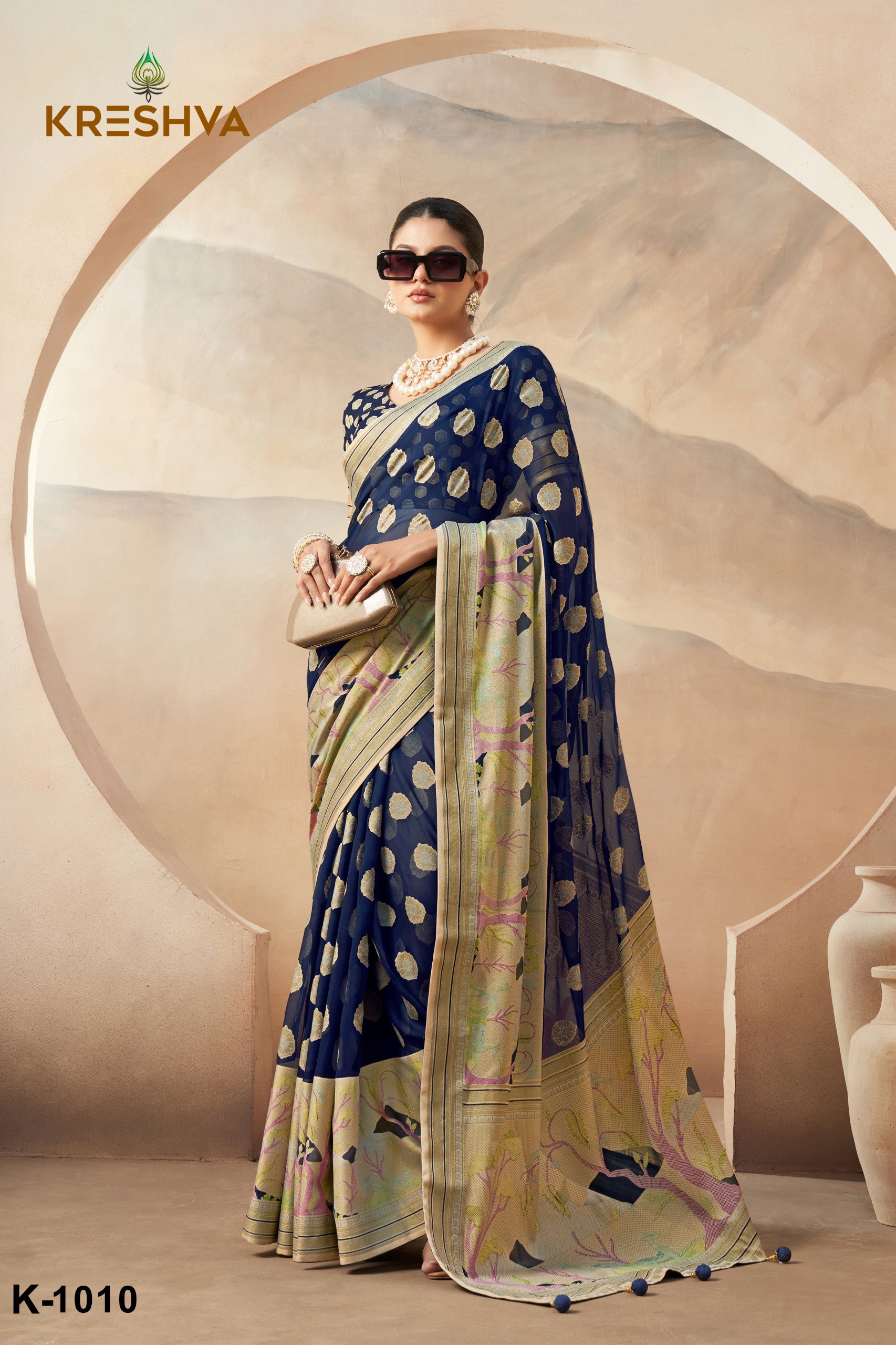 Kreshva Ahiliya Pv Georgette Saree Collection