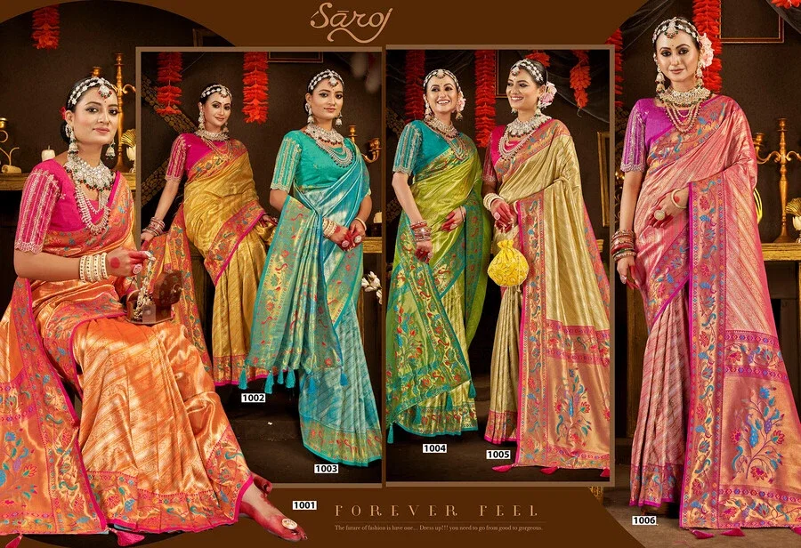Saroj Sukhmani Tissue Paithani Vol 3 Wedding Wear Saree Collection