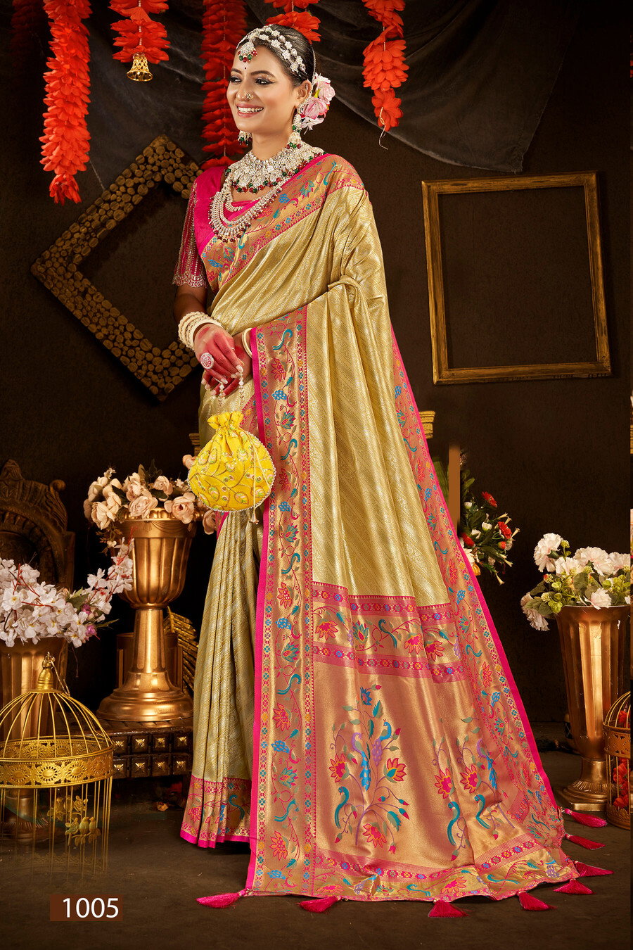 Saroj Sukhmani Tissue Paithani Vol 3 Wedding Wear Saree Collection