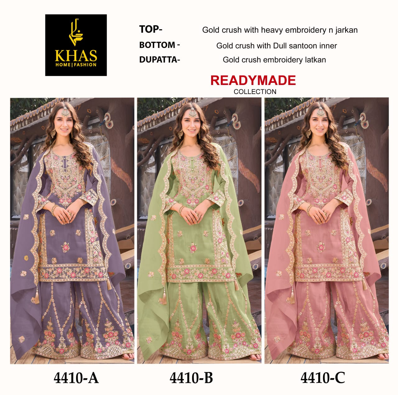 Khas 4410 Embroidered Ready Made Pakistani Suits Collection