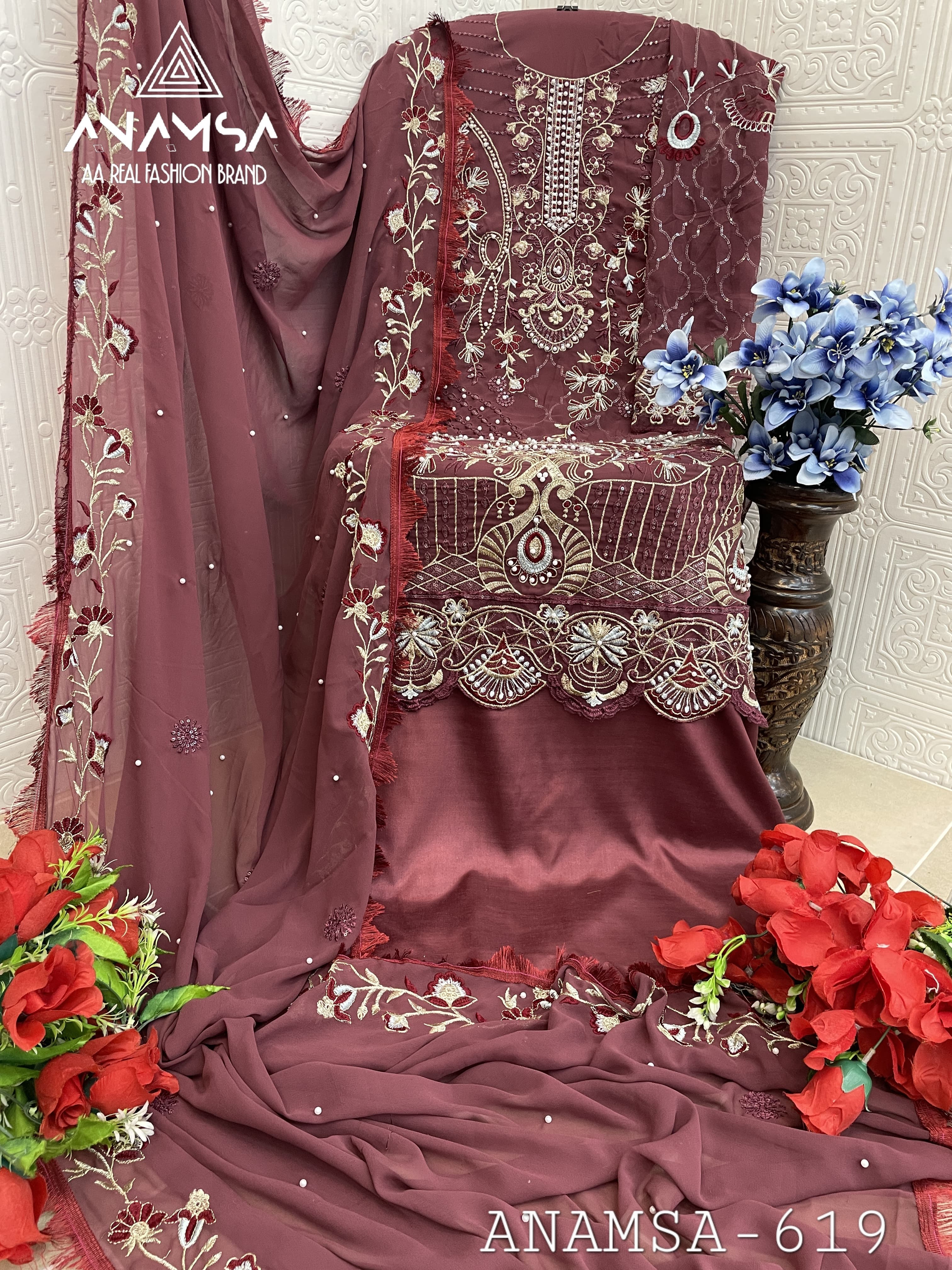 Anamsa 619 Georgette Embroidered Pakistani Salwar Kameez