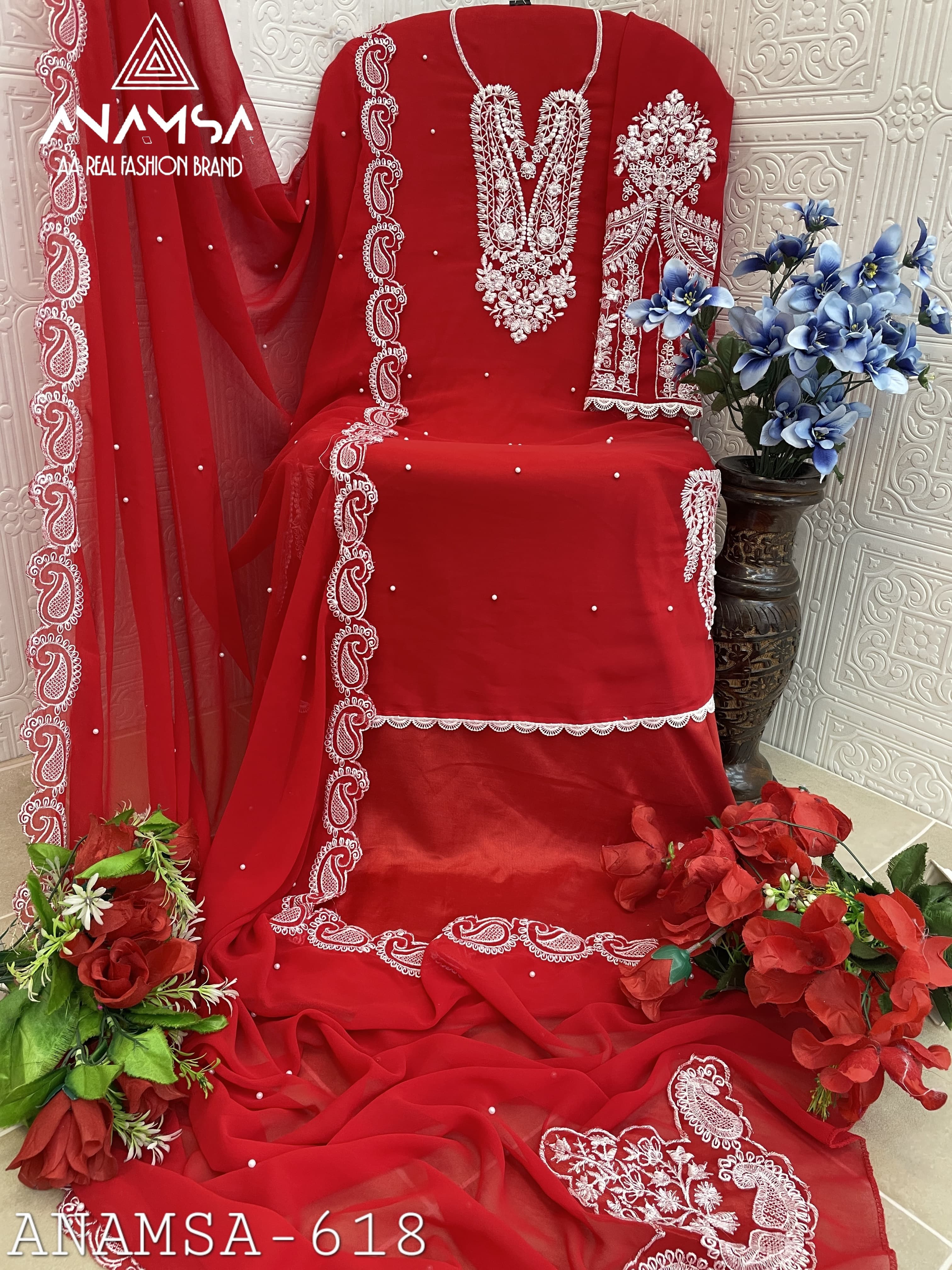 Anamsa 618 Georgette Embroidered Pakistani Salwar Kameez