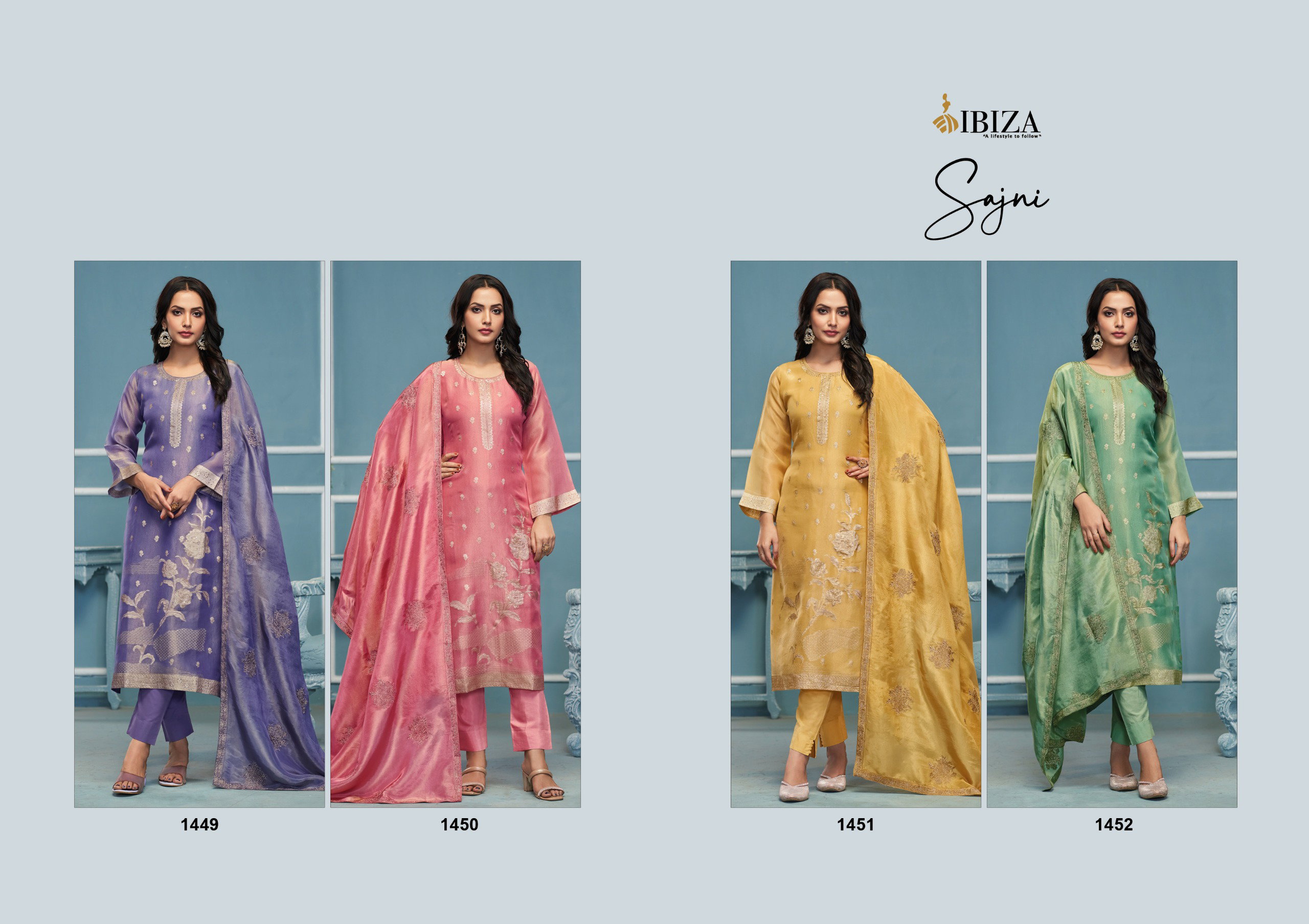 Ibiza Sajni Organza Salwar Kameez Collection
