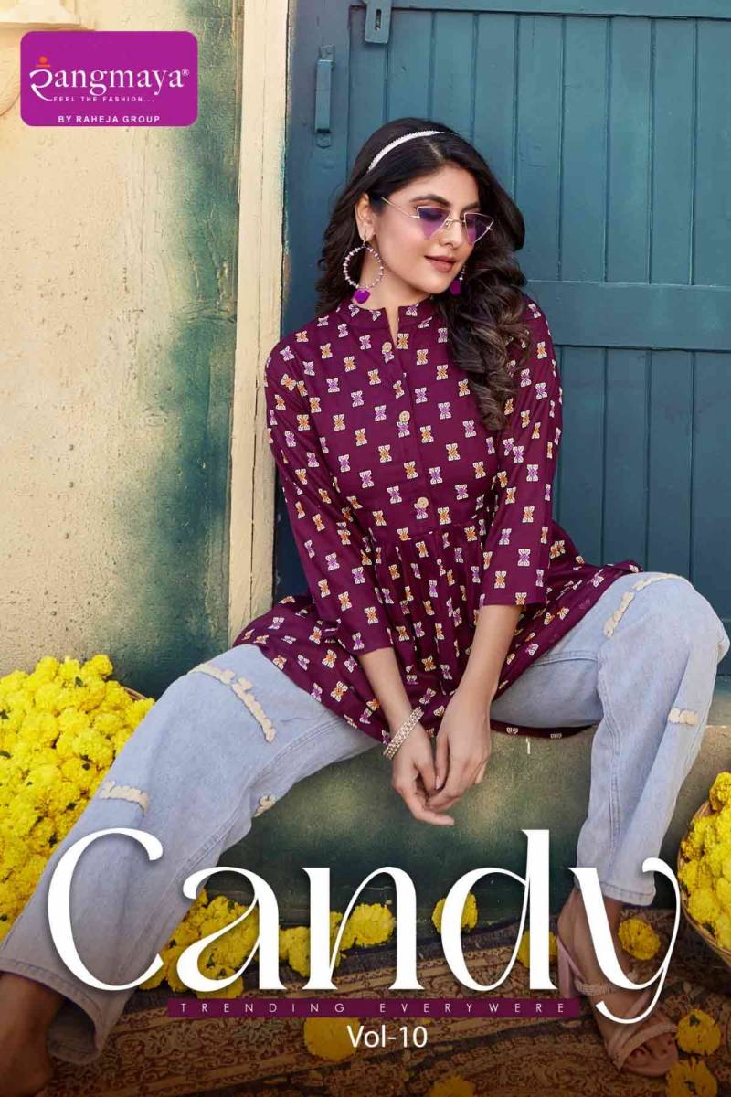 Rangmaya Candy 10 Rayon Printed Fancy Top Collection