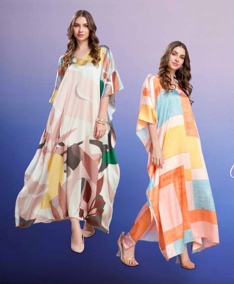 Hkf Everbloom Vol 3 Soft Satin Printed Kaftan Collection