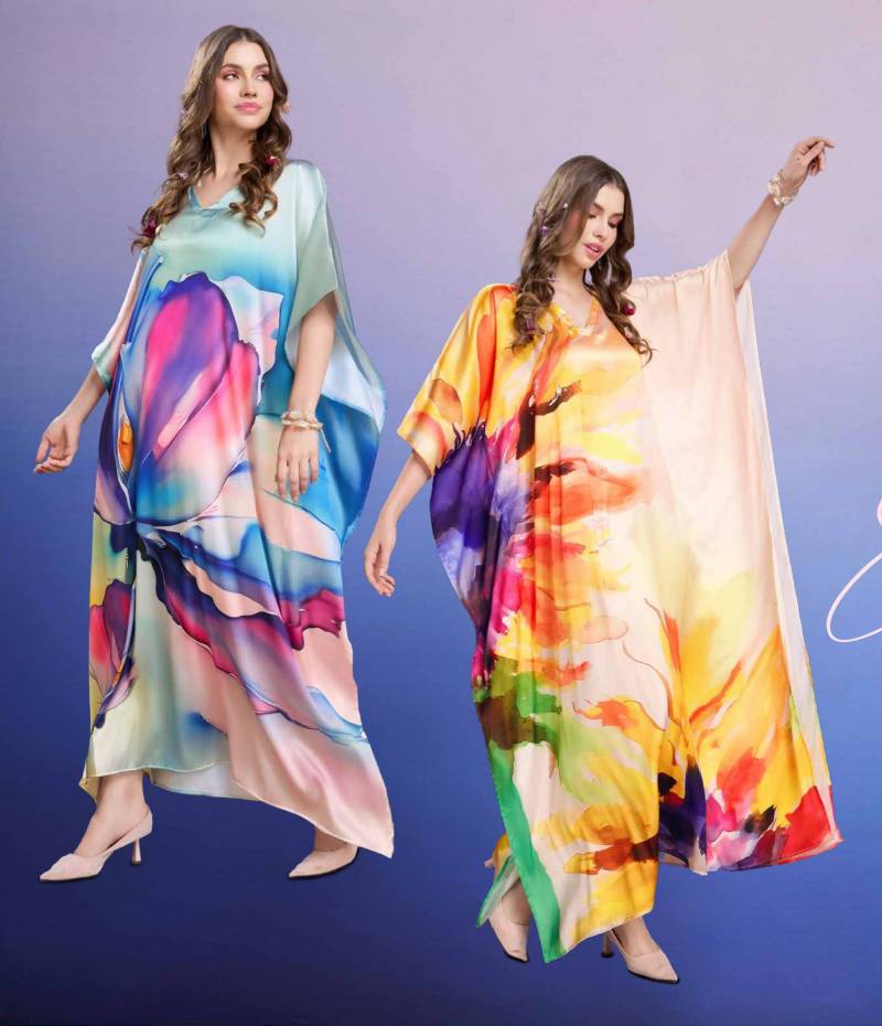 Hkf Everbloom Vol 4 Soft Satin Printed Kaftan Collection