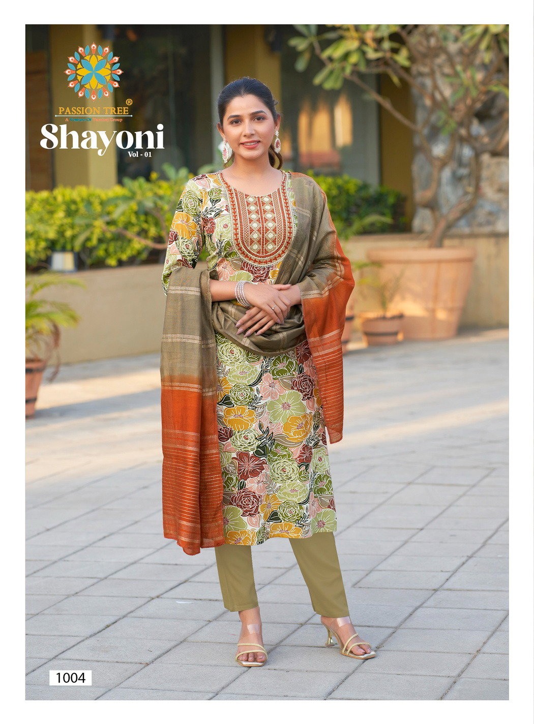 Shayoni Vol 1 By Passion Tree Fancy Kurti Pant With Dupatta
