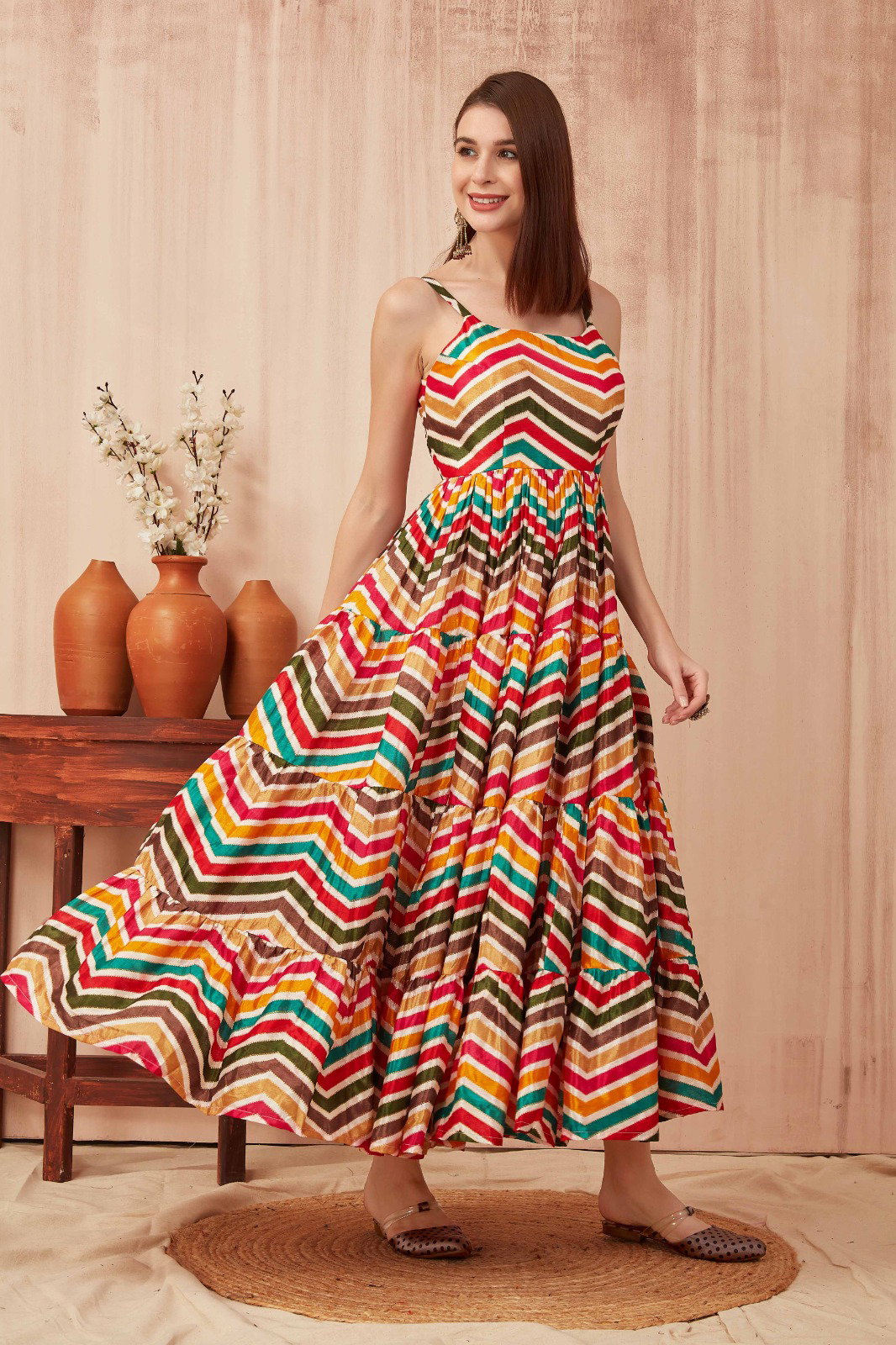 Ctz Ct 278 Silk Blend Foil Printed Long Kurti Collection