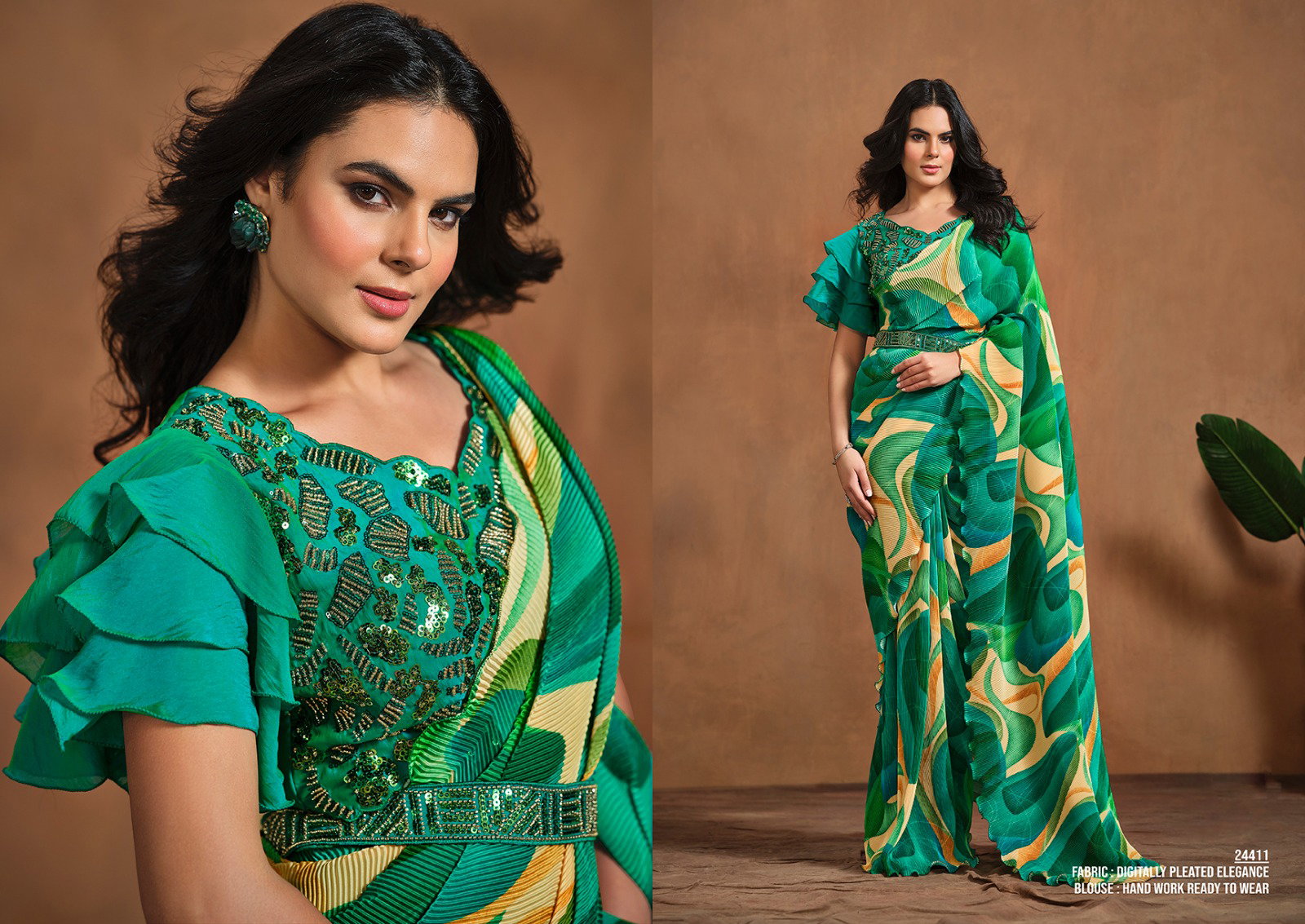 Mahotsav Mohmanthan Adah 24411 Pure Satin Silk Stylish Ready To Wear Saree