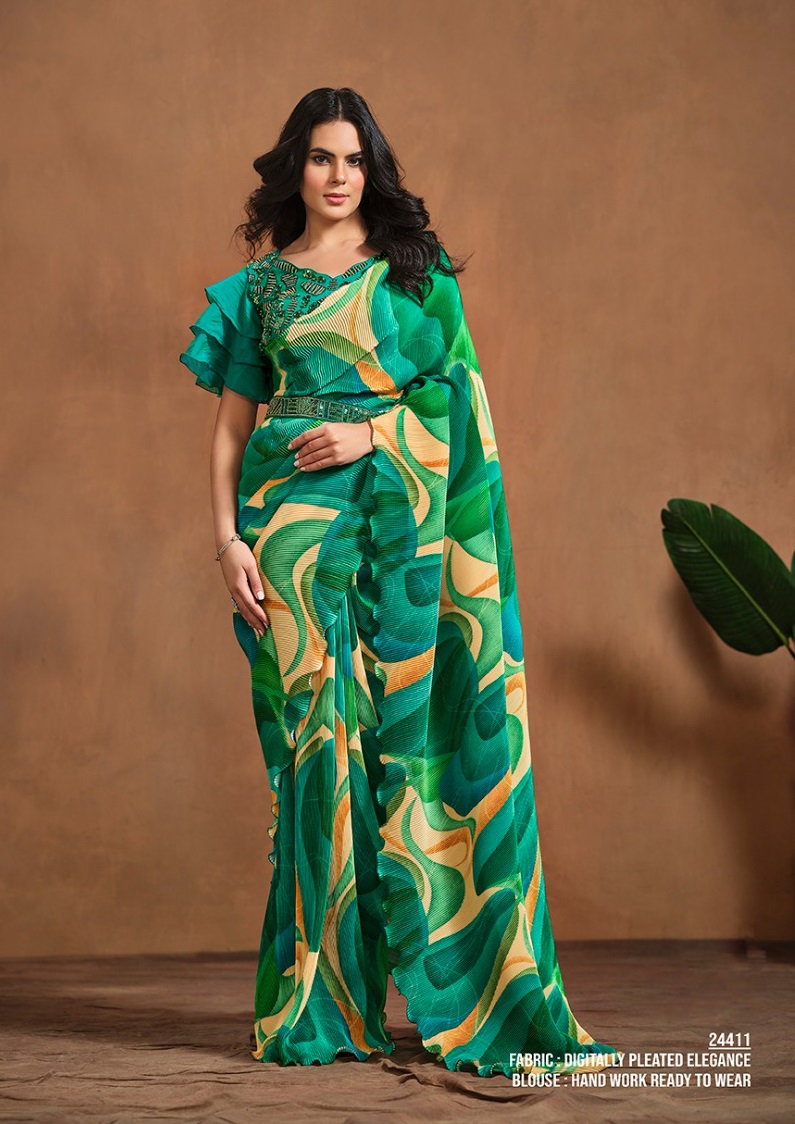 Mahotsav Mohmanthan Adah 24411 Pure Satin Silk Stylish Ready To Wear Saree