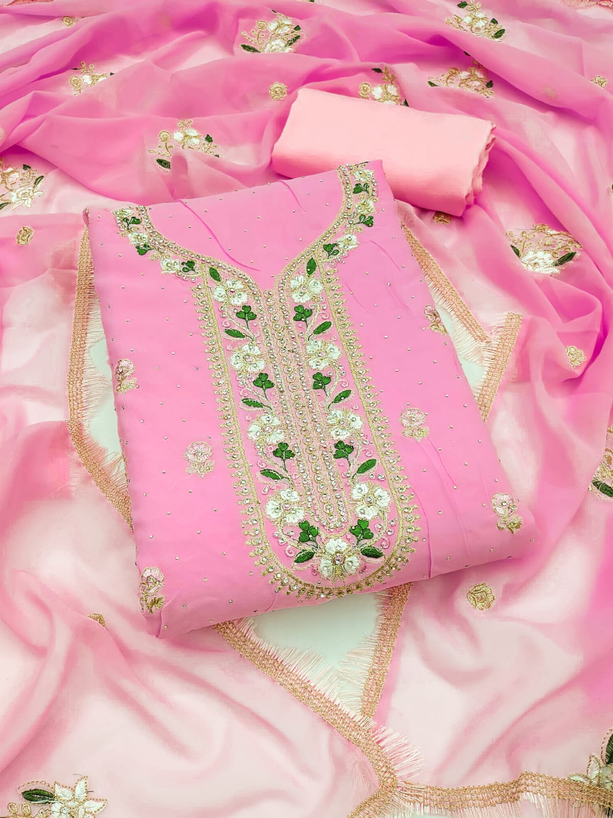 Sakshi 02 Embroidered Faux Georgette Dress Material Collection