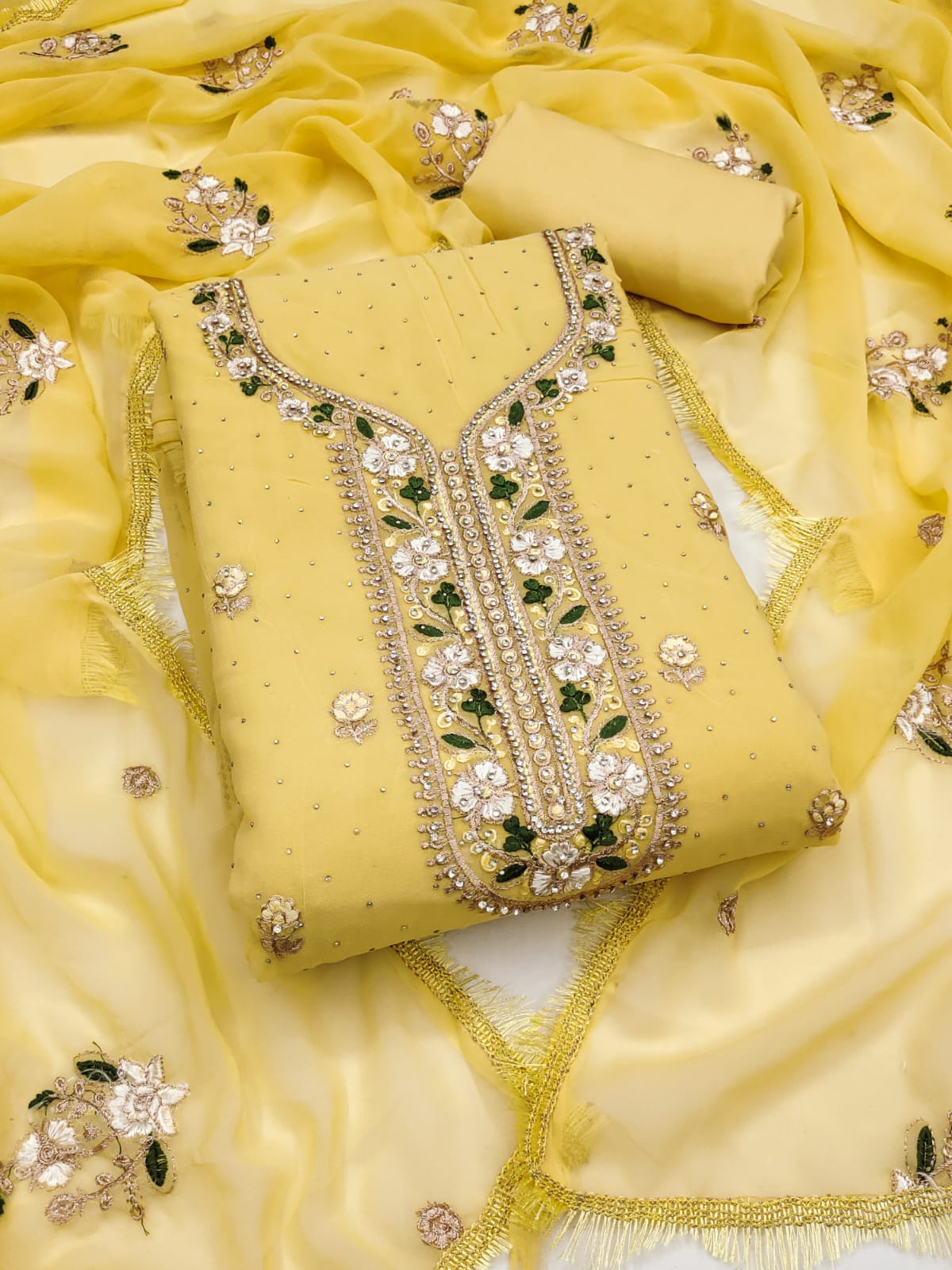 Sakshi 02 Embroidered Faux Georgette Dress Material Collection