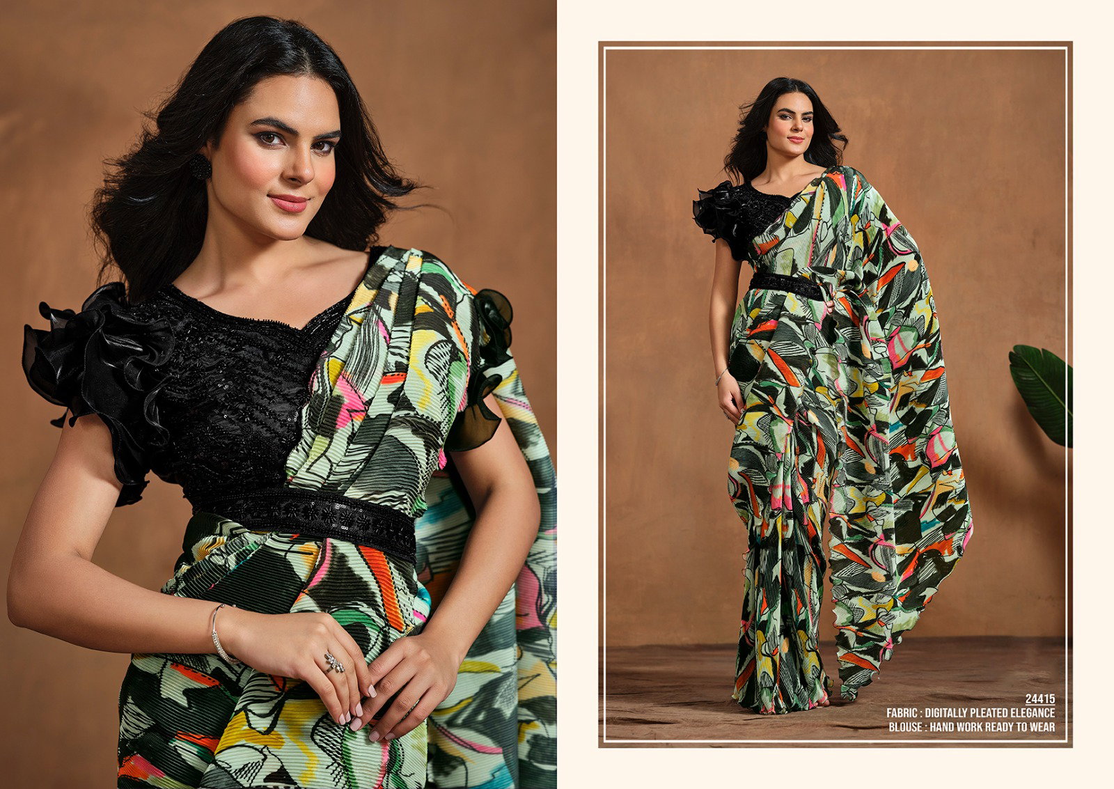 Mahotsav Mohmanthan Adah 24415 Pure Satin Silk Ready To wear Saree