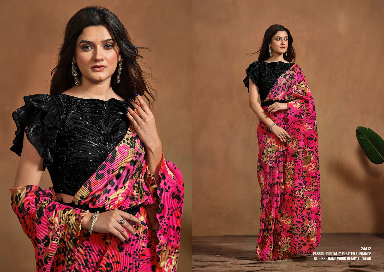 Mahotsav Mohmanthan Adah 24412 Pure Satin Silk Trendy Ready To wear Saree