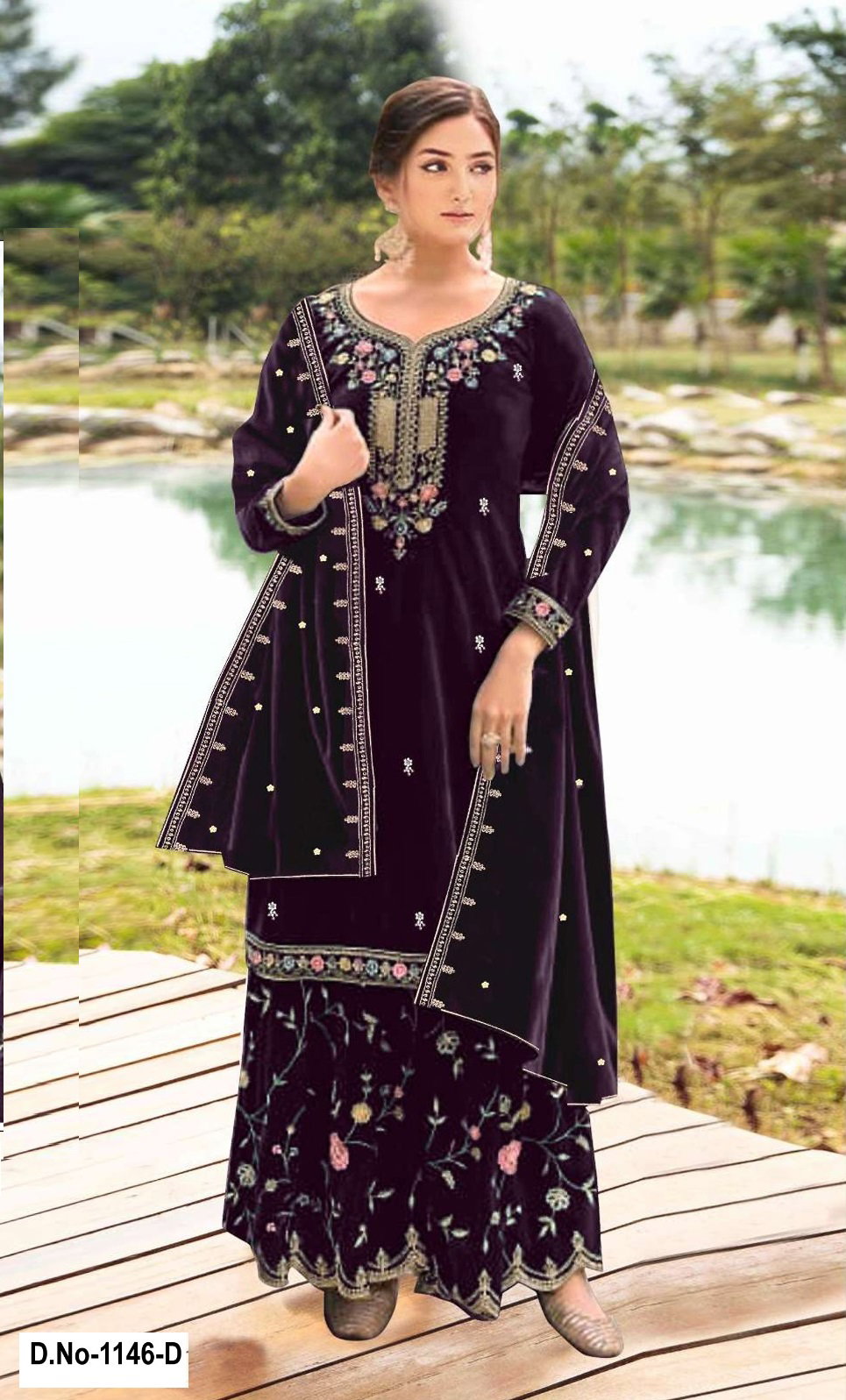 Makhmal 1146 Embroidered Velvet Suits Collection