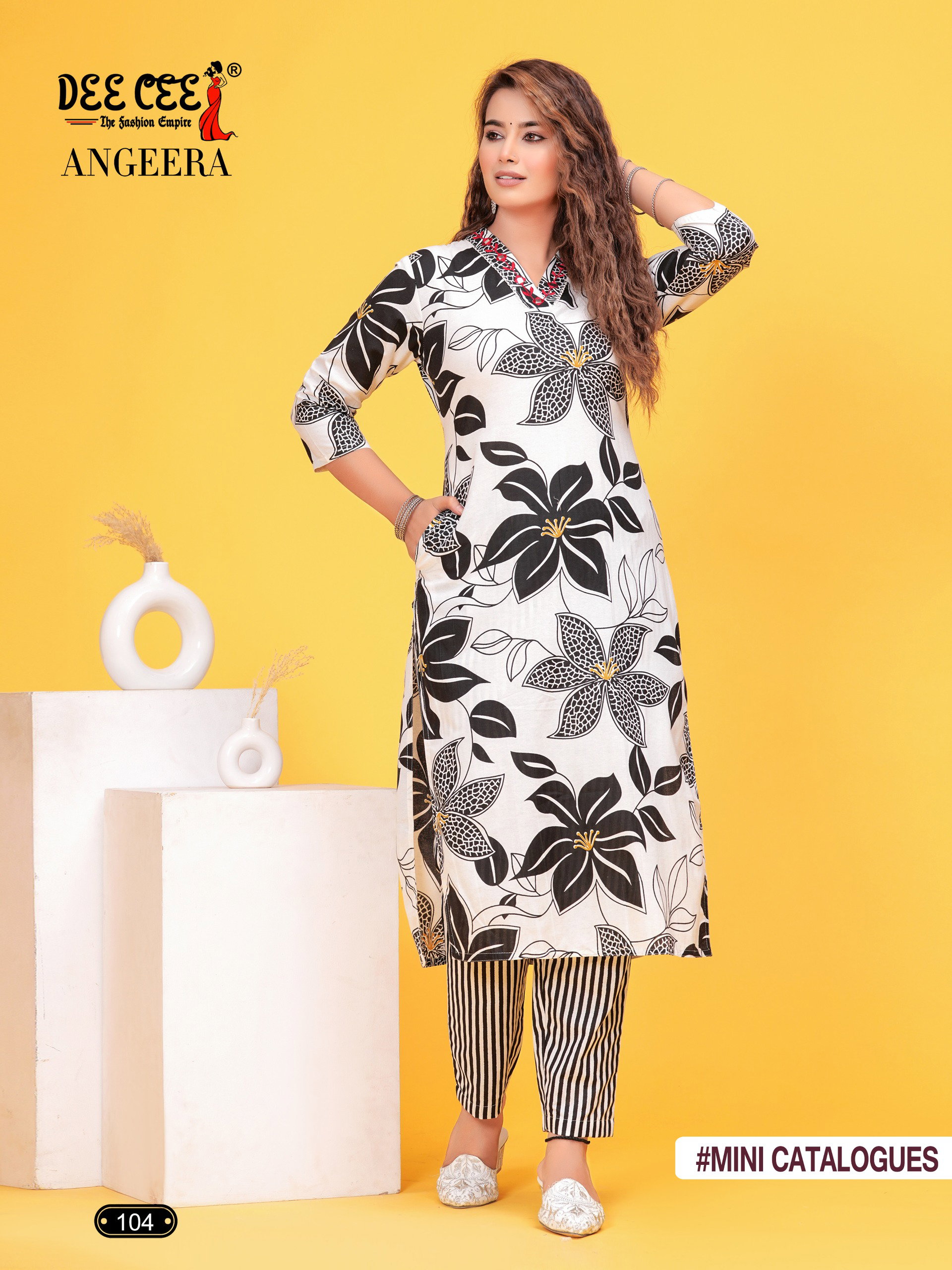 Deecee Angeera Printed Khadi Cotton Kurti With Bottom