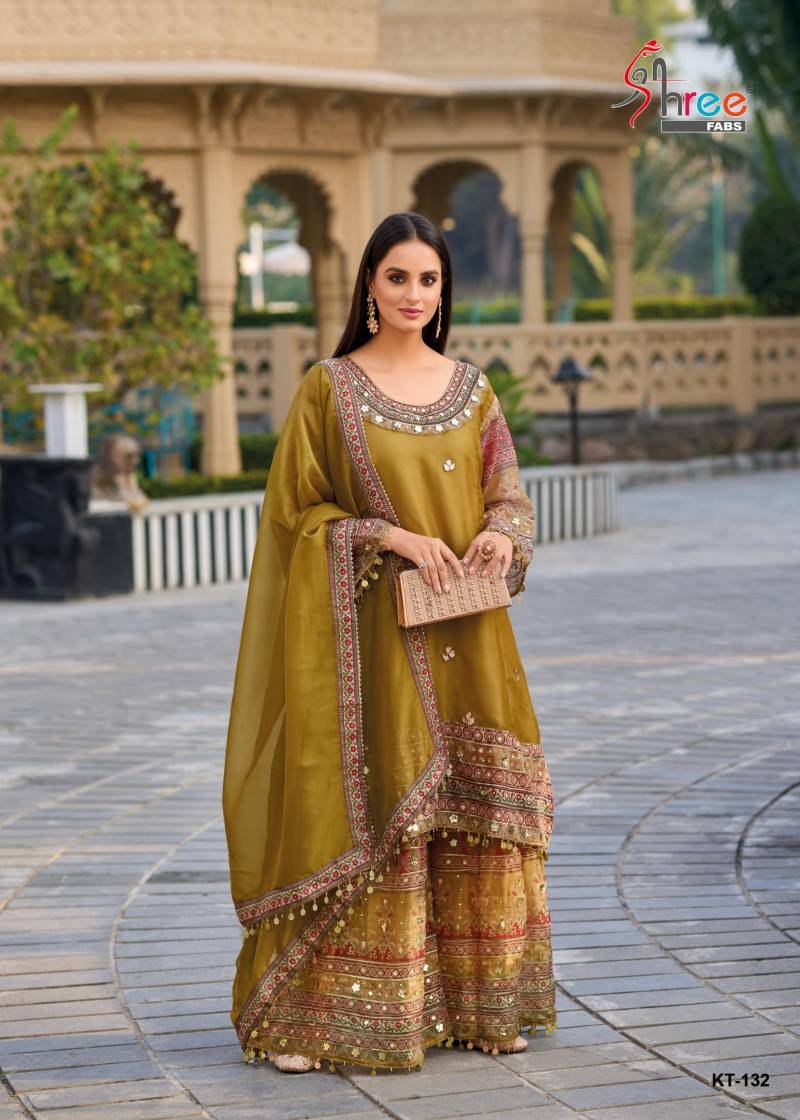 Shree Kt 132 Viscose Shimmer Digital Salwar Suits Collection