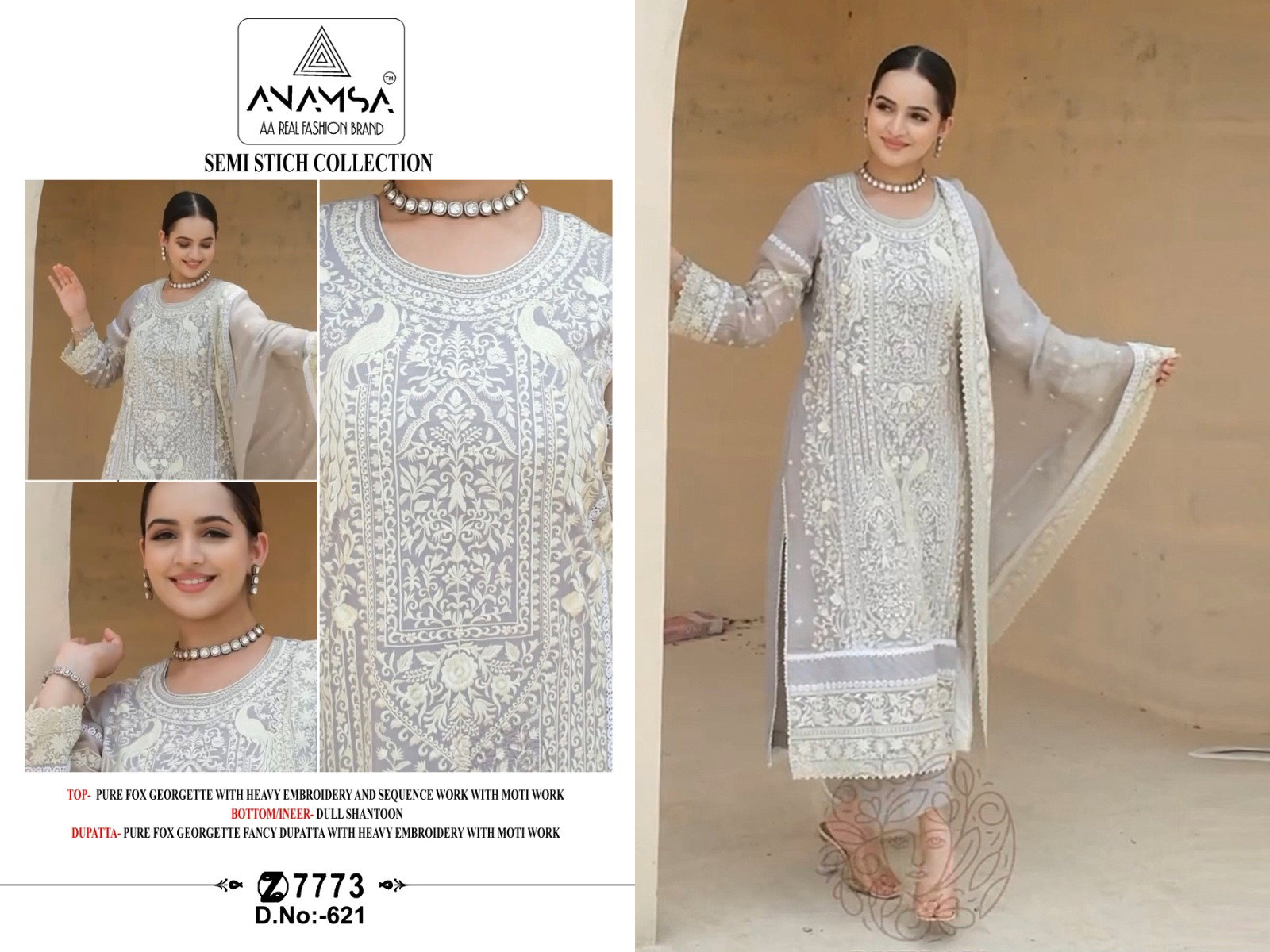 Anamsa 621 Georgette Embroidered Pakistani Salwar Kameez