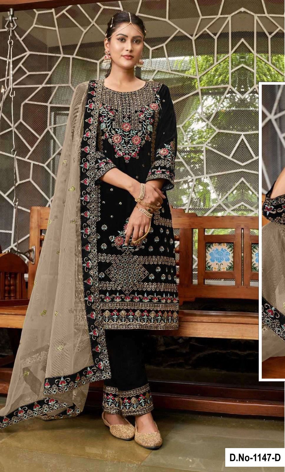 Makhmal 1147 Designer Embroiderd Velvet Suits Collection