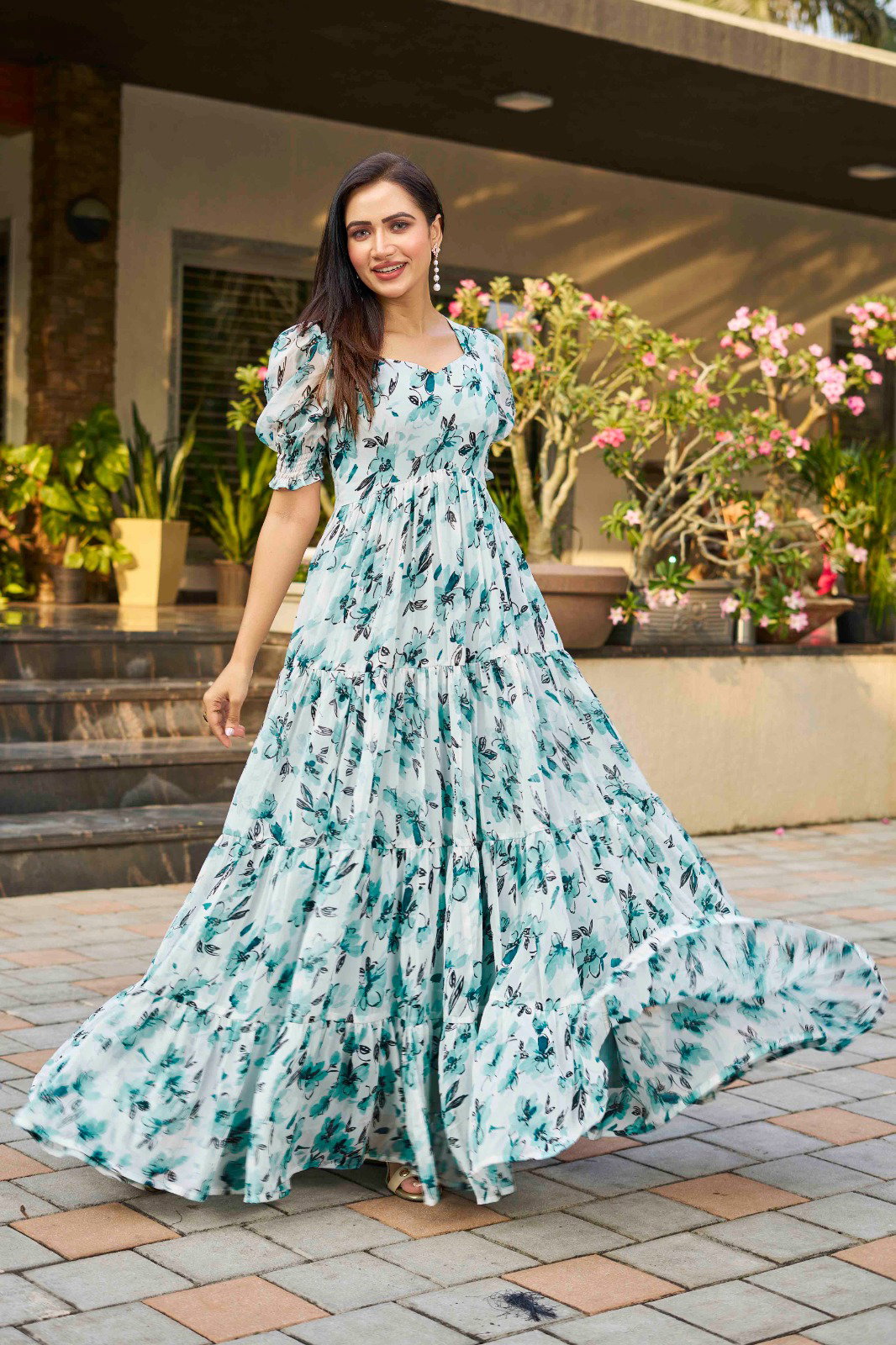 Ctz Lotus Georgette Floral Printed Long Kurti Collection