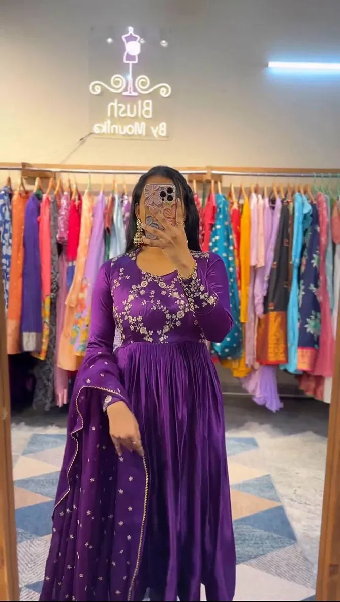 AK 341 jimmy Organza silk Kurti With Bottom Dupatta Collection