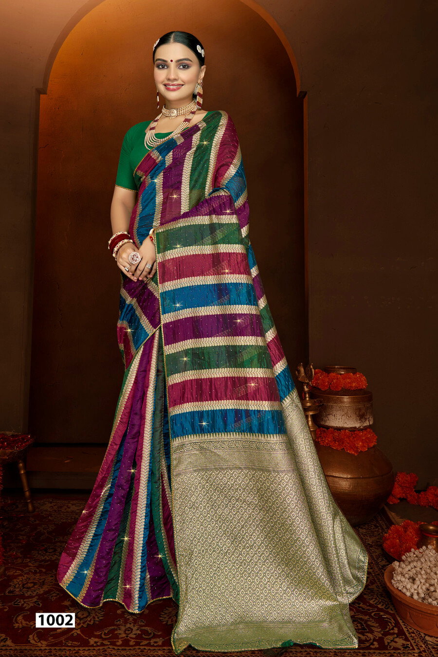 Saroj Shivika Organza Saroski 1 Fancy Organza Saree Collection
