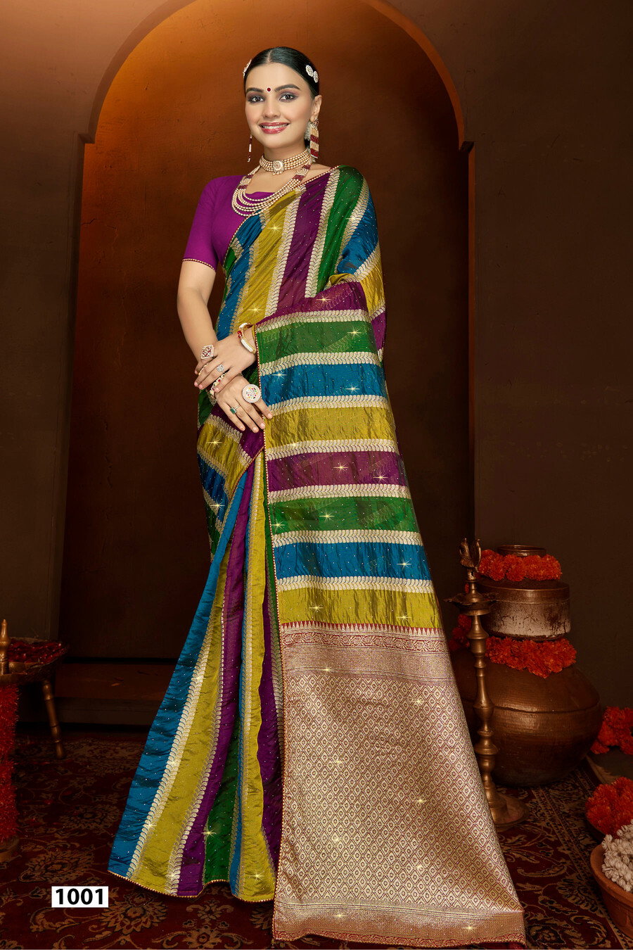 Saroj Shivika Organza Saroski 1 Fancy Organza Saree Collection
