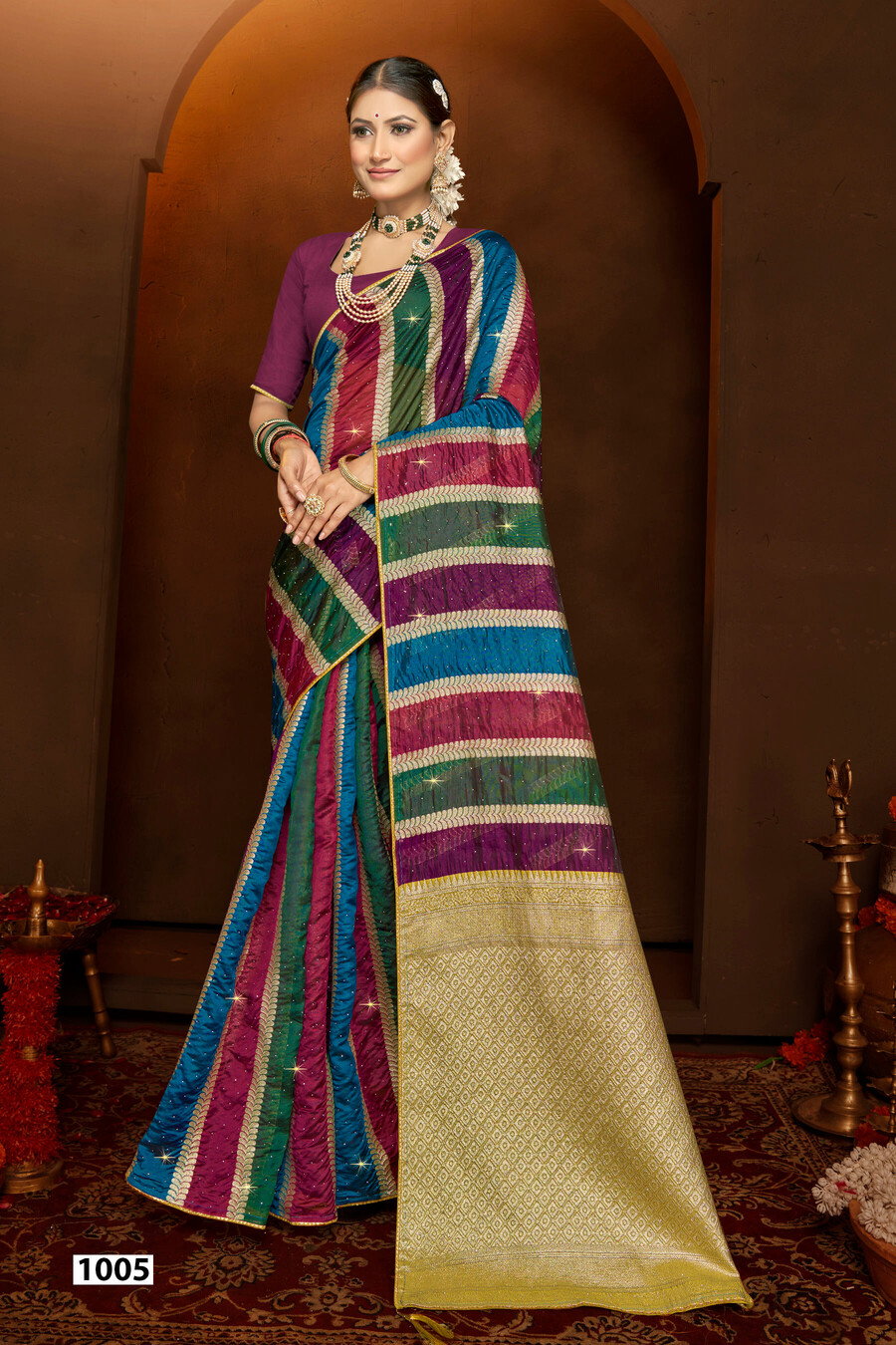 Saroj Shivika Organza Saroski 1 Fancy Organza Saree Collection
