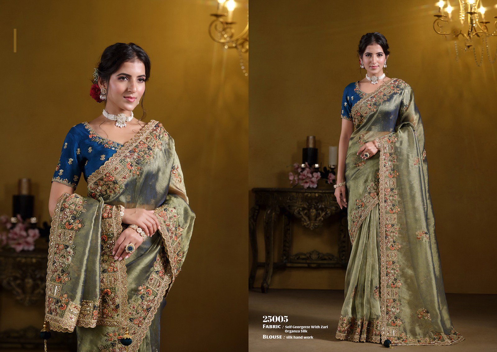 Mahotsav Mohmanthan Rajasvi 25005 Pure Georgette And Zari Organza Silk Party Wear Saree