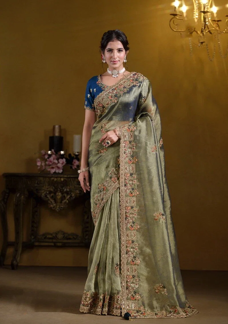 Mahotsav Mohmanthan Rajasvi 25005 Pure Georgette And Zari Organza Silk Party Wear Saree