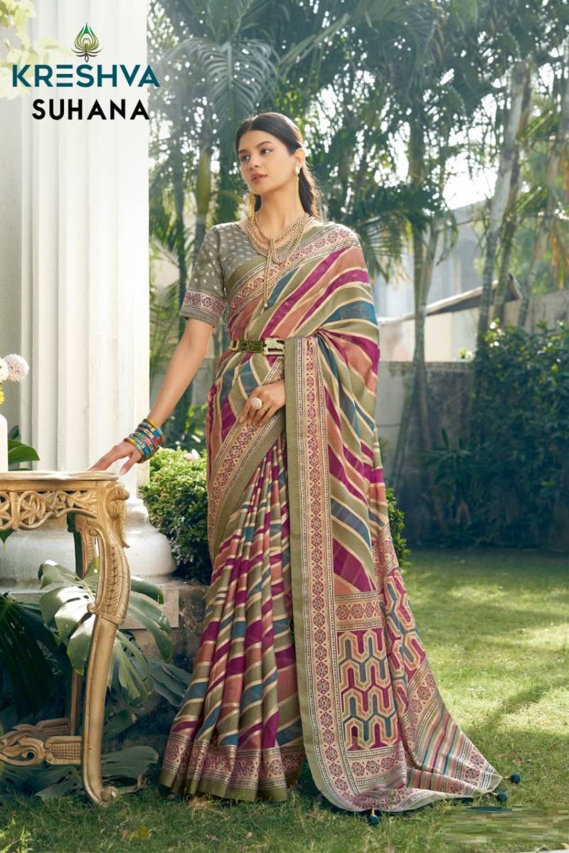 Kreshva Suhana Pv Georgette Fancy Saree Collection