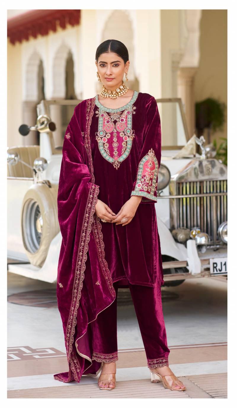 Deepsy D 606 Velvet Embroidered Pakistani Ready Made Collection