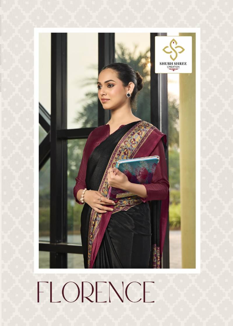 Shubh Shree Florence Crepe Printesd Saree Collection
