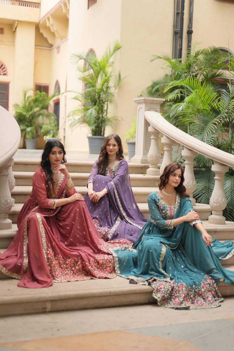 Luna Vol 7 Designer Embroidered Georgette Gown Collection