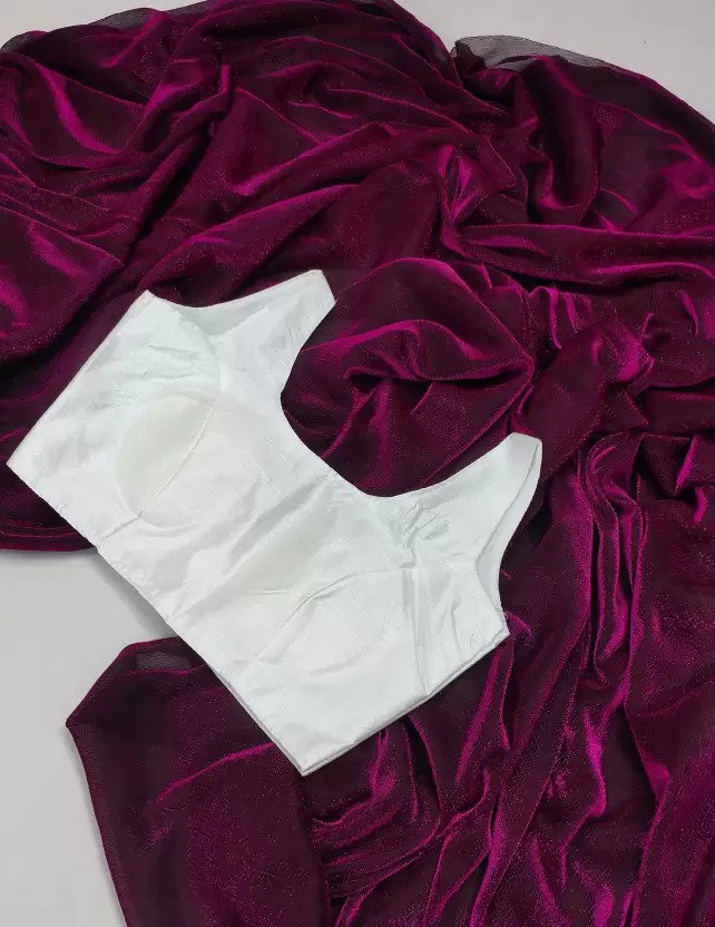 Delta Whiteblouse Fancy lycra Saree Collection