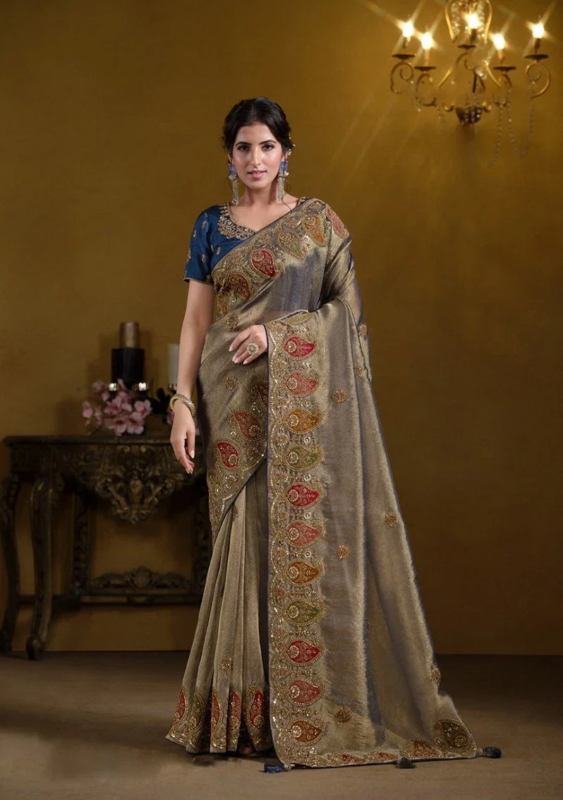 Mahotsav Mohmanthan Rajasvi 25003 Pure Georgette And Zari Organza Silk Festive Wear Saree