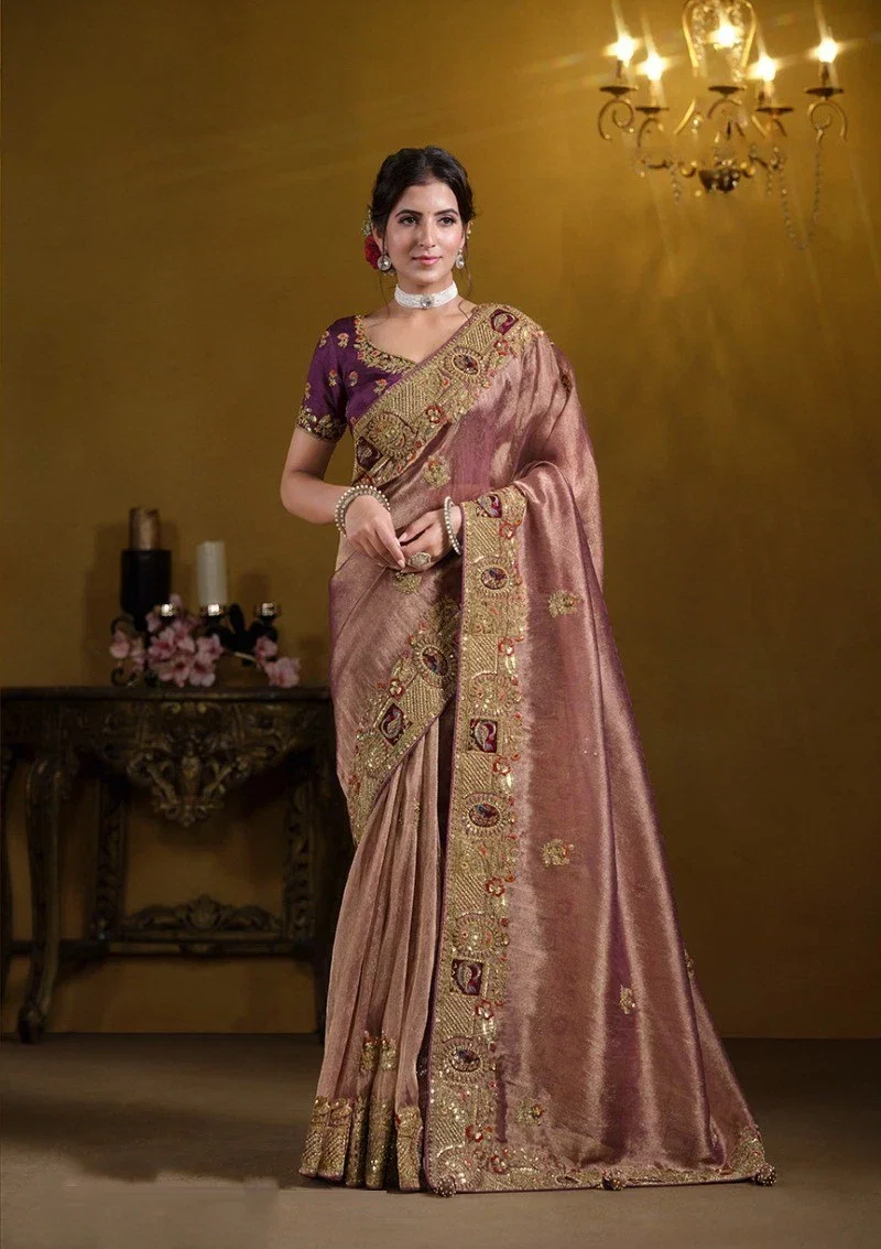 Mahotsav Mohmanthan Rajasvi 25002 Pure Georgette And Zari Organza Silk Fancy Saree