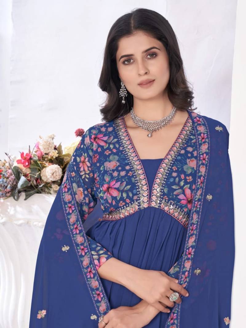 Zeeya Vaishnavi Blooming Georgette Ready Made Suit Collection