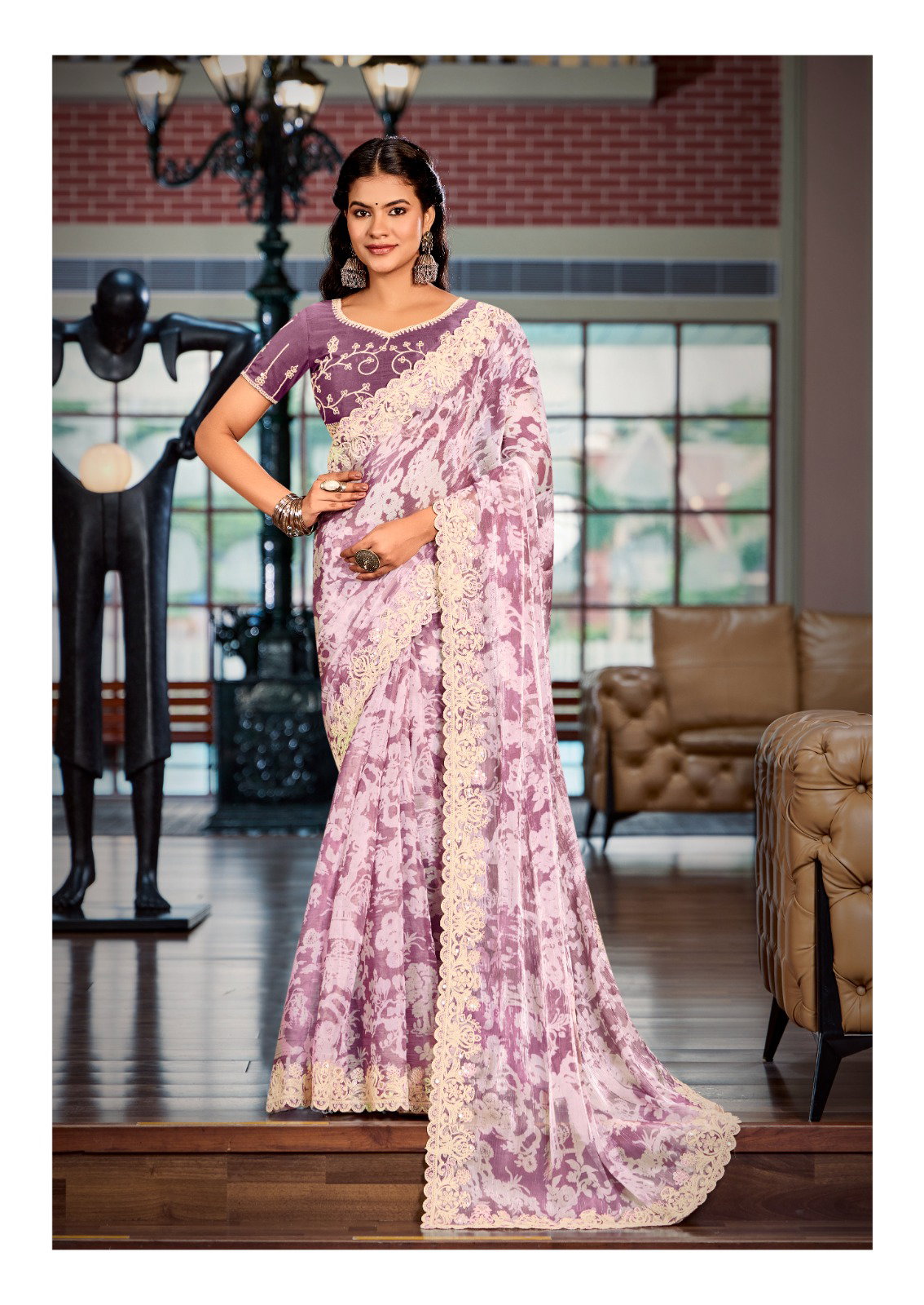 Stavan Juery Burberry Embroidered Fancy Saree Collection