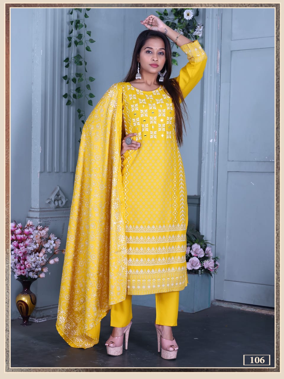 Ankita Vol 4 Rayon Foil Printed Kurti Pant With Dupatta Collection