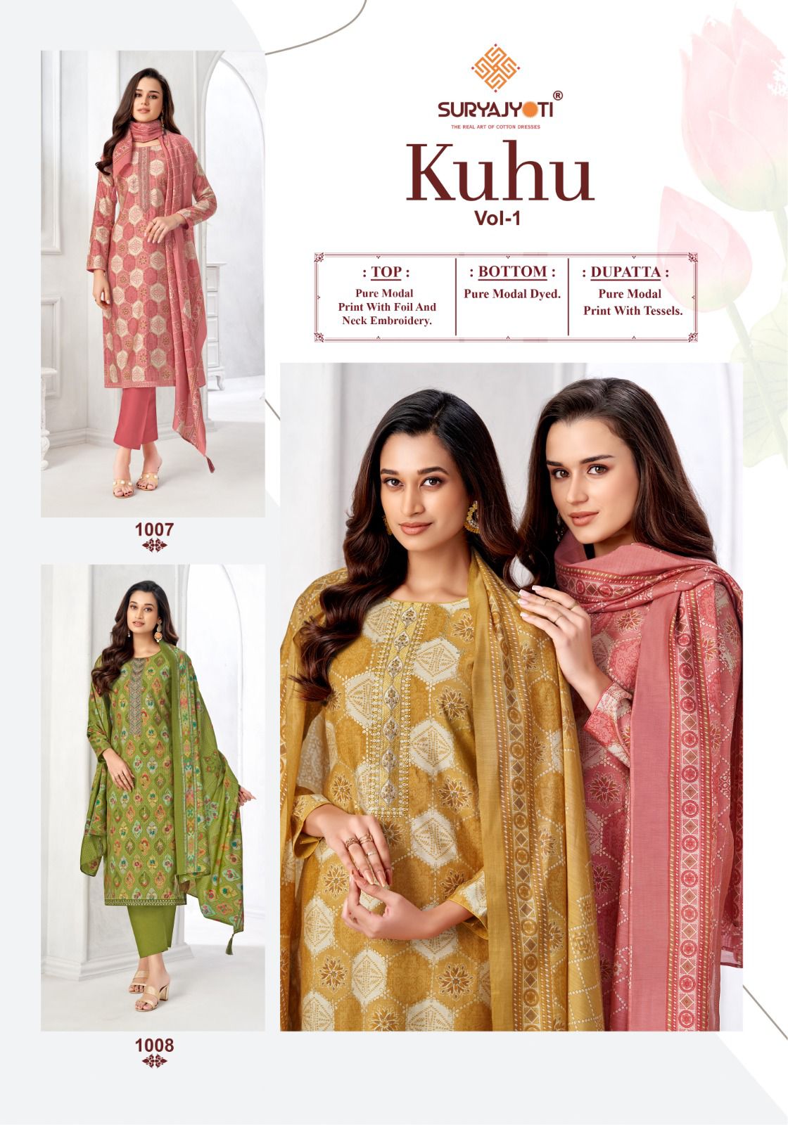 Suryajyoti Kuhu Vol 1 Modal Printed Dress Material Collection