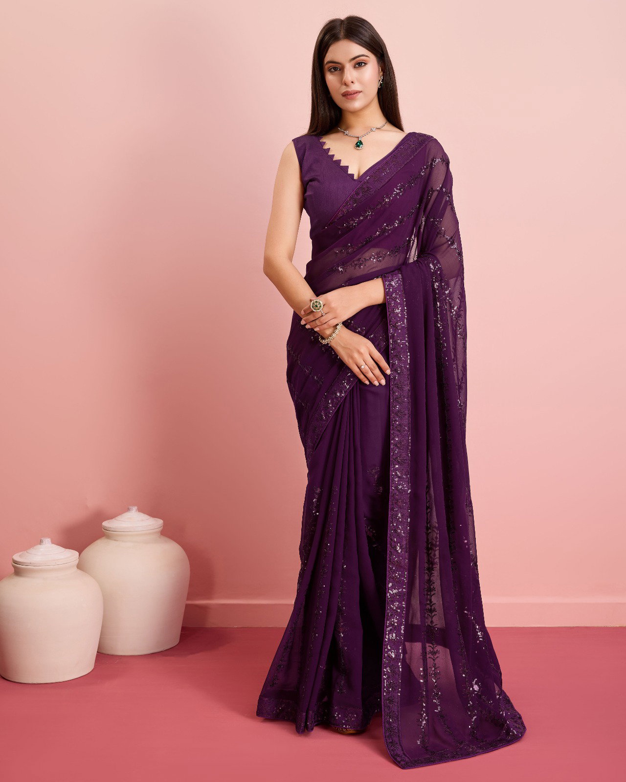 Apple 3 Gorgeous Party Wear Georgette Saree Collection