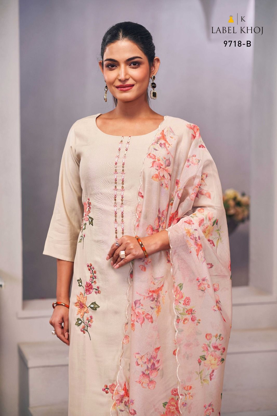 Lable Khoj Applique Designer Top Bottom With Dupatta Collection