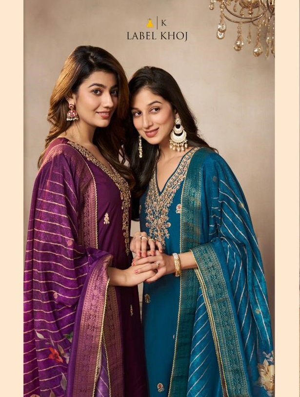 Lable Khoj Gurez Embroidered Top Bottom With Dupatta