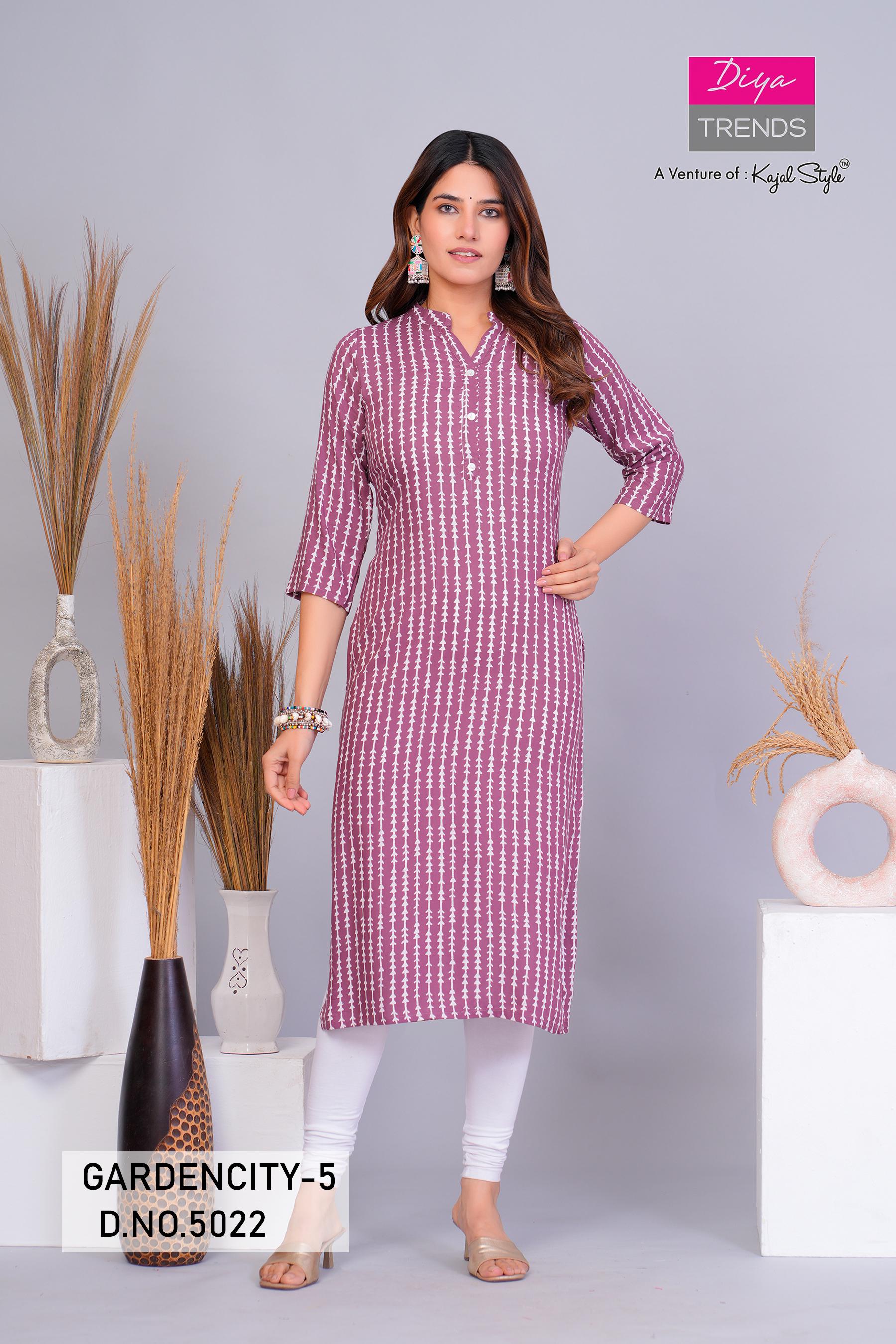 Garden City 5016 To 5030 By Diya Trends Streight Kurti Collection