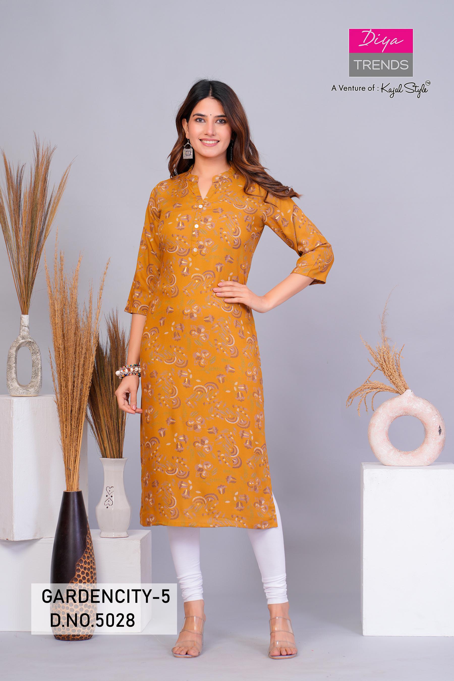Garden City 5016 To 5030 By Diya Trends Streight Kurti Collection