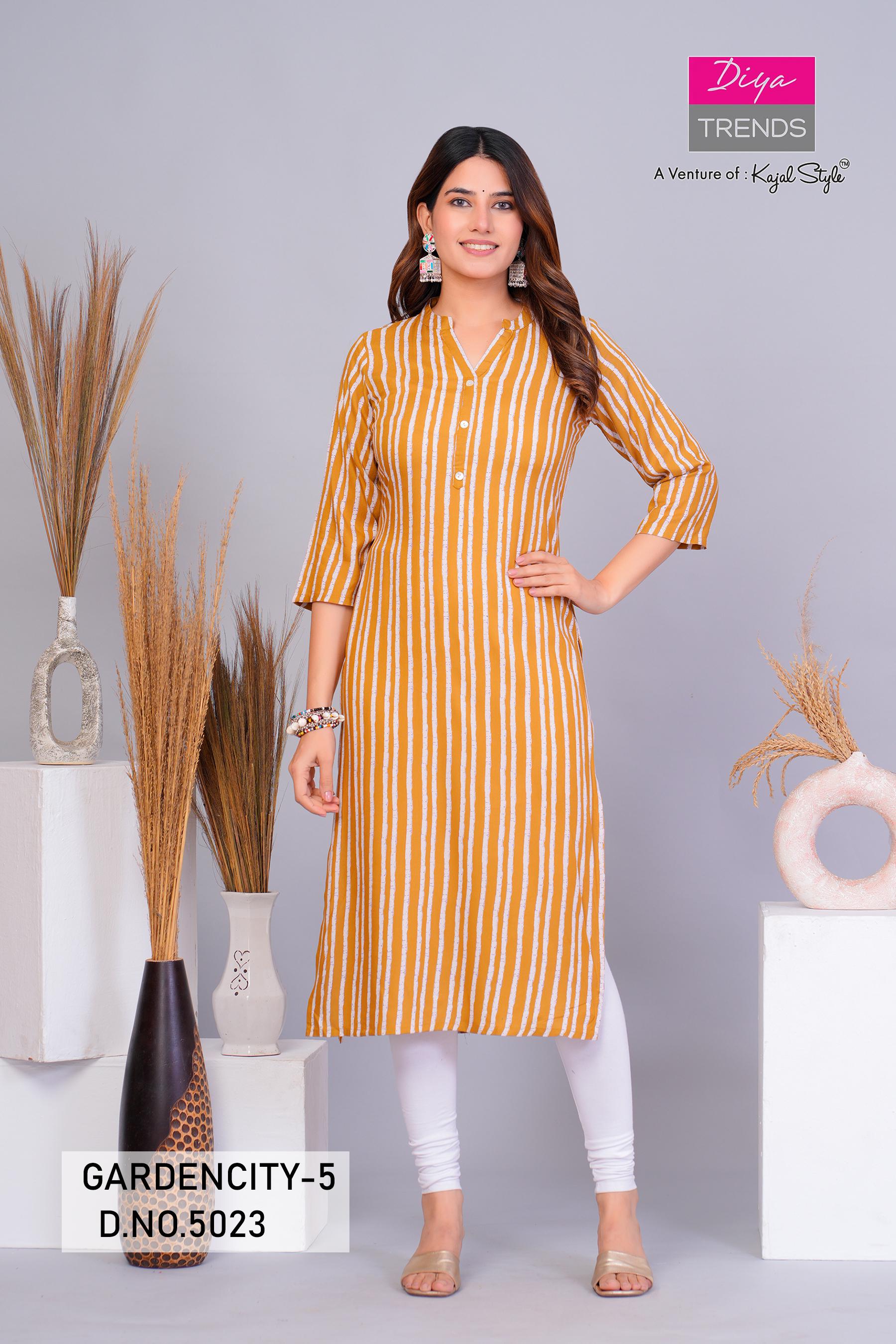 Garden City 5016 To 5030 By Diya Trends Streight Kurti Collection