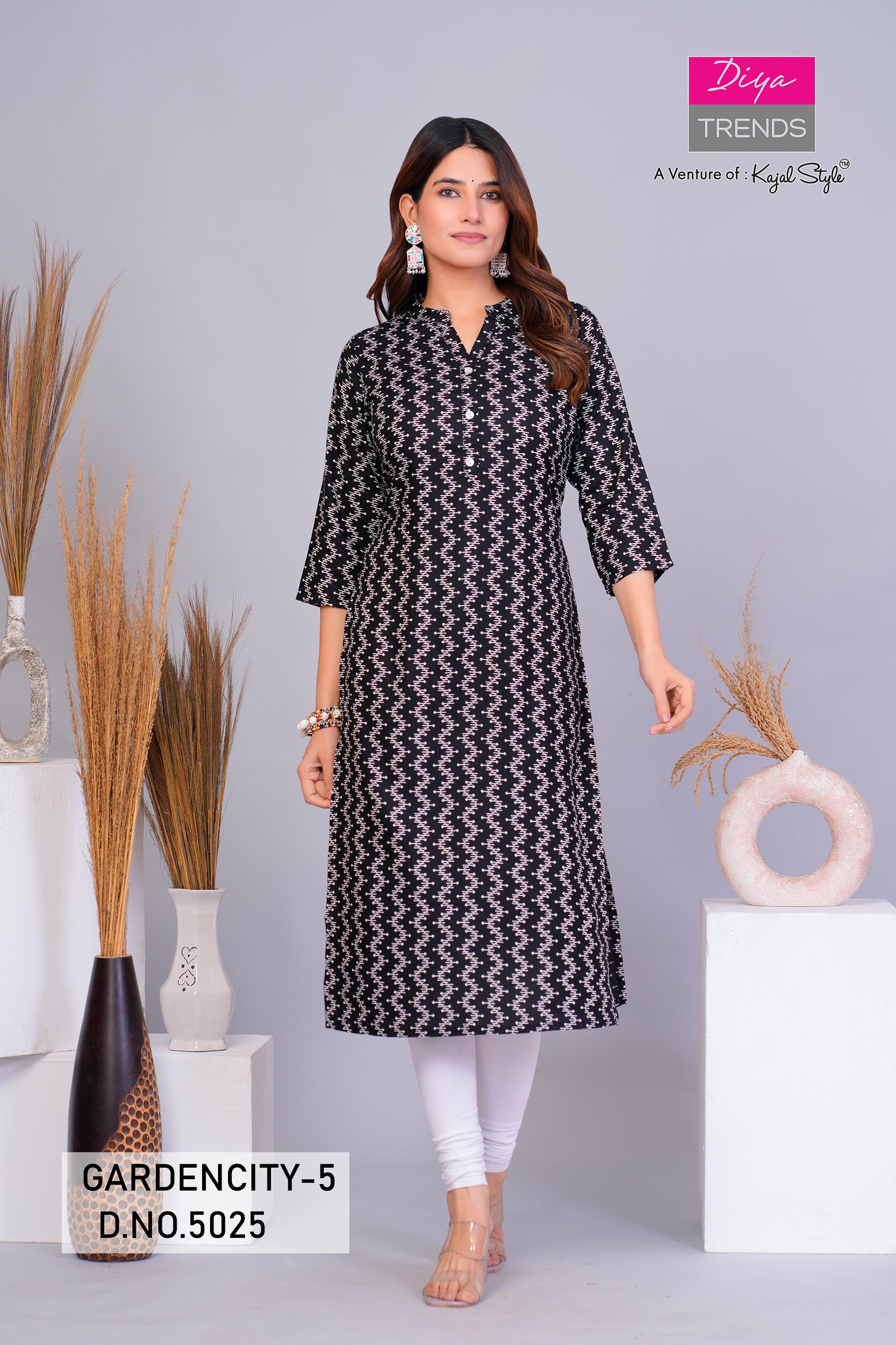 Garden City 5016 To 5030 By Diya Trends Streight Kurti Collection